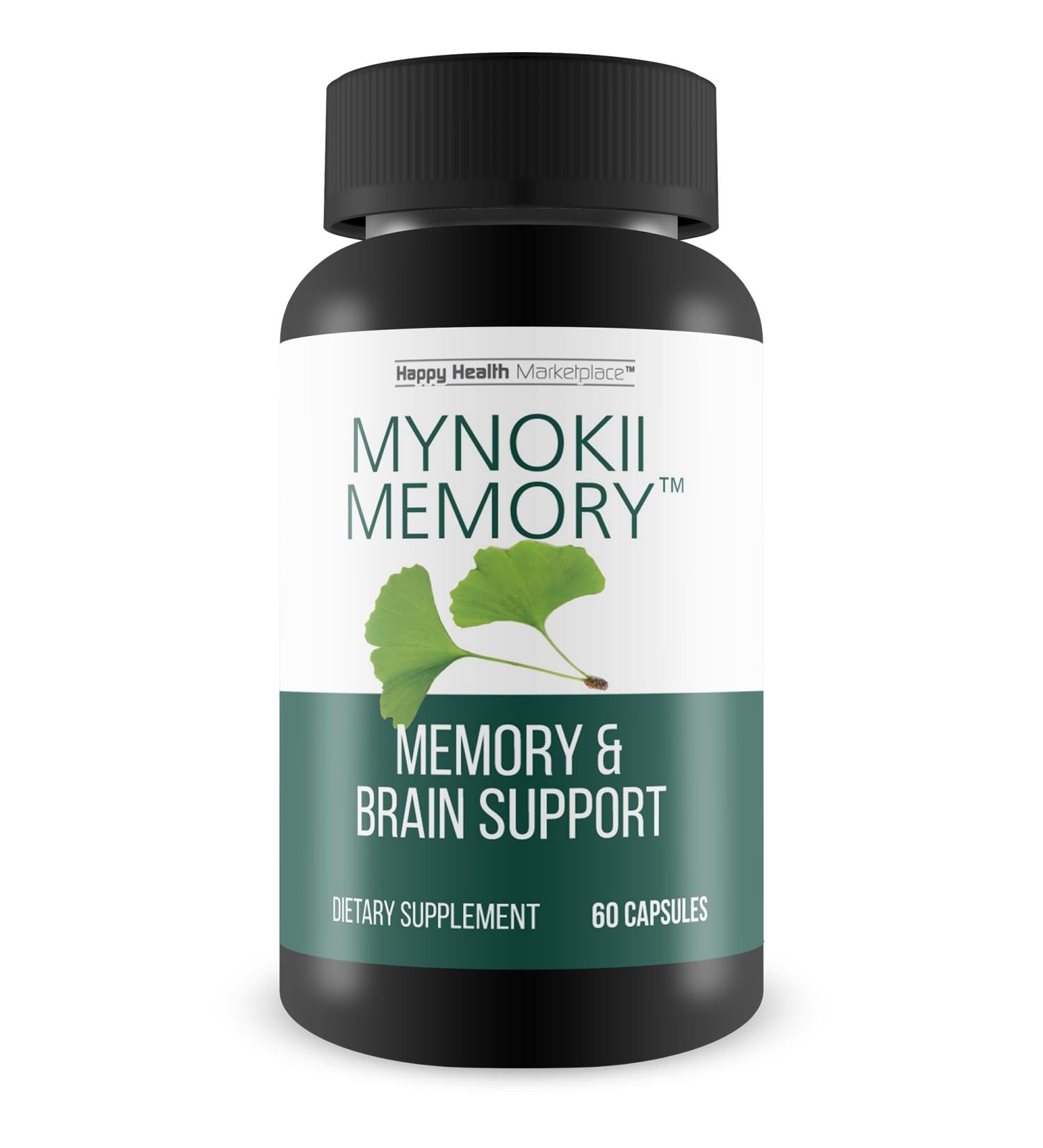 Mynokii Memory - Nootropic Brain Supplement - Memory & Brain Support with Ginkgo Biloba & DMAE - Aid Memory Focus Clarity Productivity - Promote Clear Thinking & Concentration - Memory Supplements - Buy Online on GoSupps.com