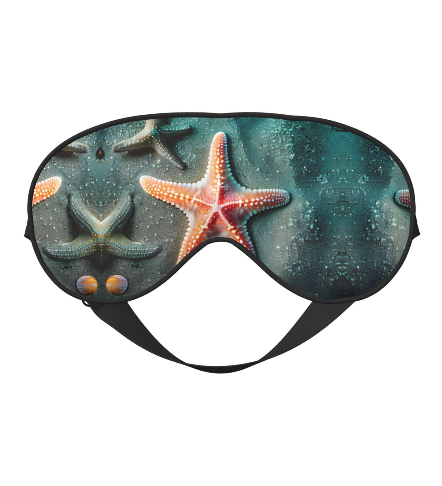 SSIMOO Seashells Sea Star Soft Sleep Eye Mask - Breathable Travel Eye Patch for Women - Perfect for Relaxation & Comfort - Buy Online on GoSupps.com