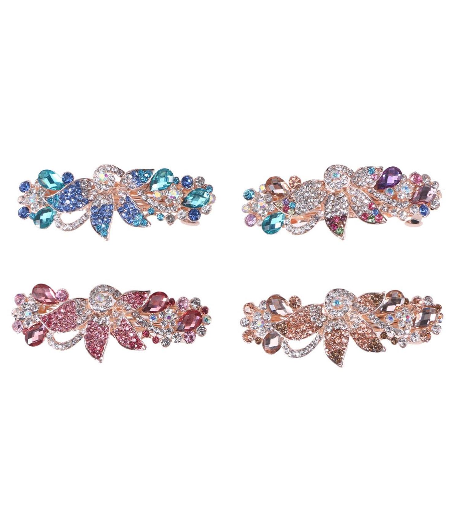 FRCOLOR 4pc Crystal Hair Claw Clip Alligator Hair Clips Women Hair Bows Barrettes French Hair Barrettes Retro Hairpins Bridal Hair Accessories Rhinestone Hair Pins Bride Large Headgear - Buy Online on GoSupps.com