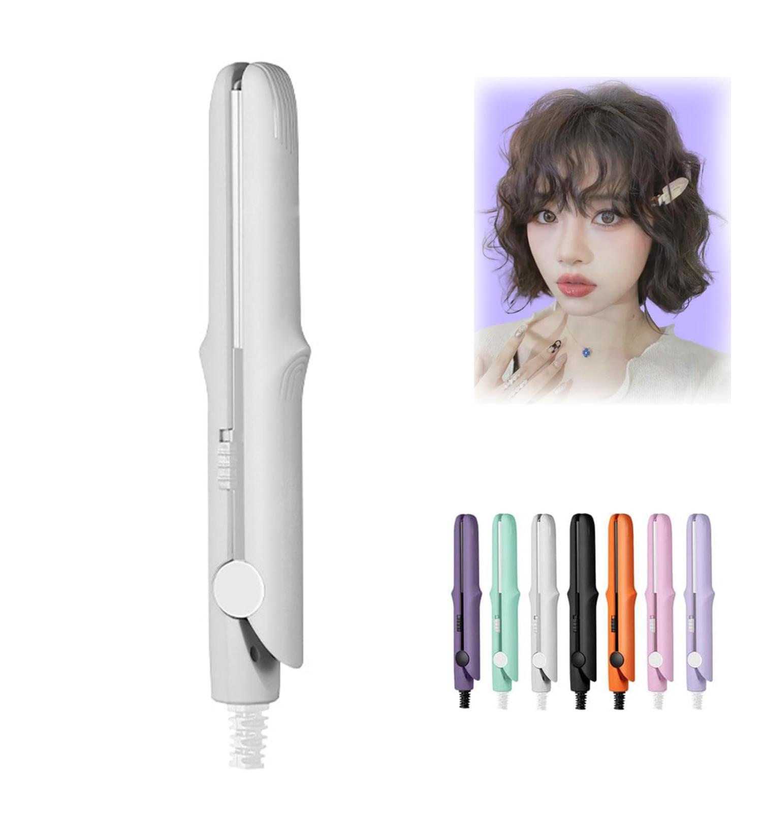 2-in-1 Mini Curling Wand & Flat Iron Hair Straightener Mini Dual Purpose Curling Iron Mini Curling Iron for Short Hair Portable Travel Curling Wand & Straightening Iron (A) - Buy Online on GoSupps.com
