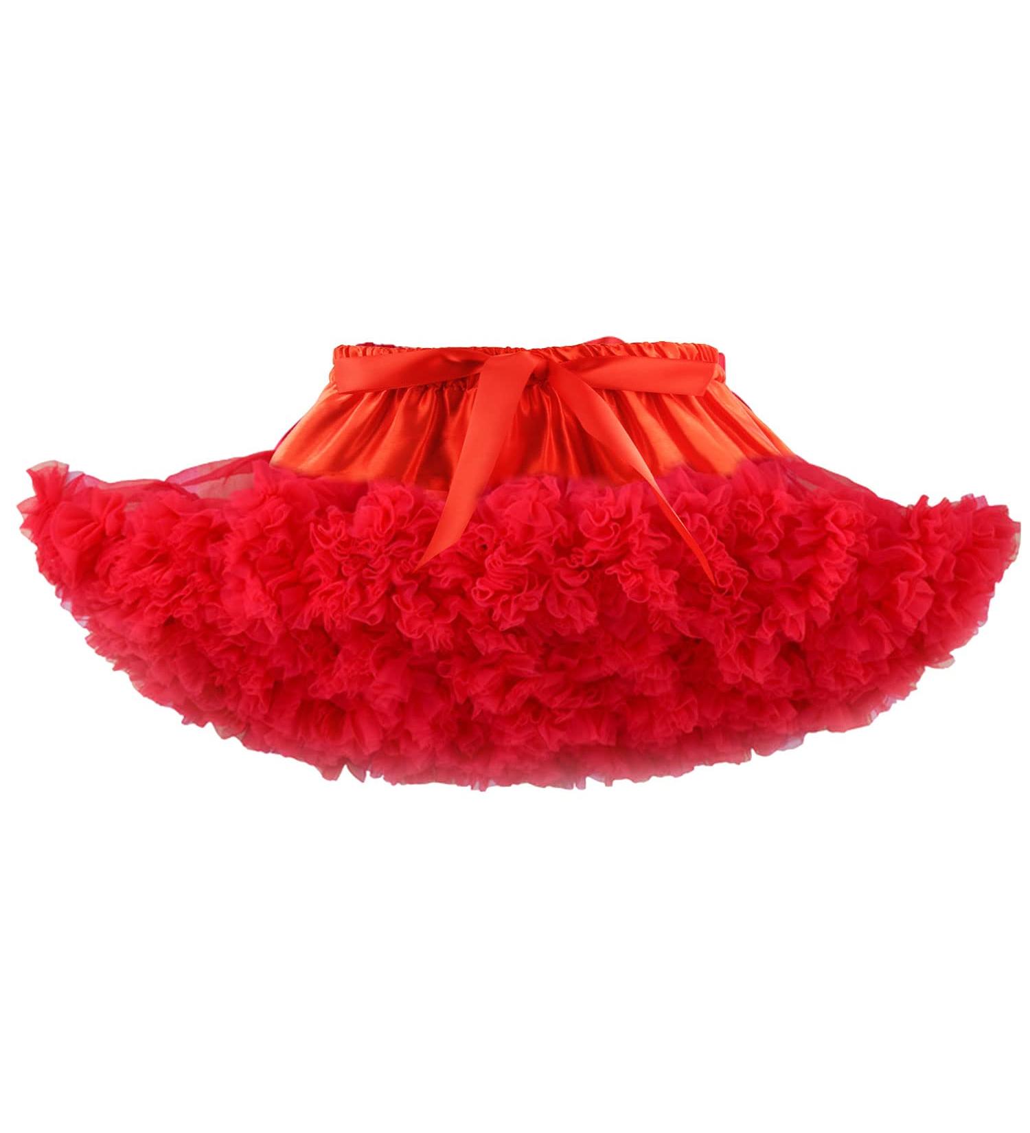 Shop Red Discoball Girls Tulle Ballet Tutu Skirt | Layered Ruffle Petticoat Costumes for Dance - Buy Online on GoSupps.com