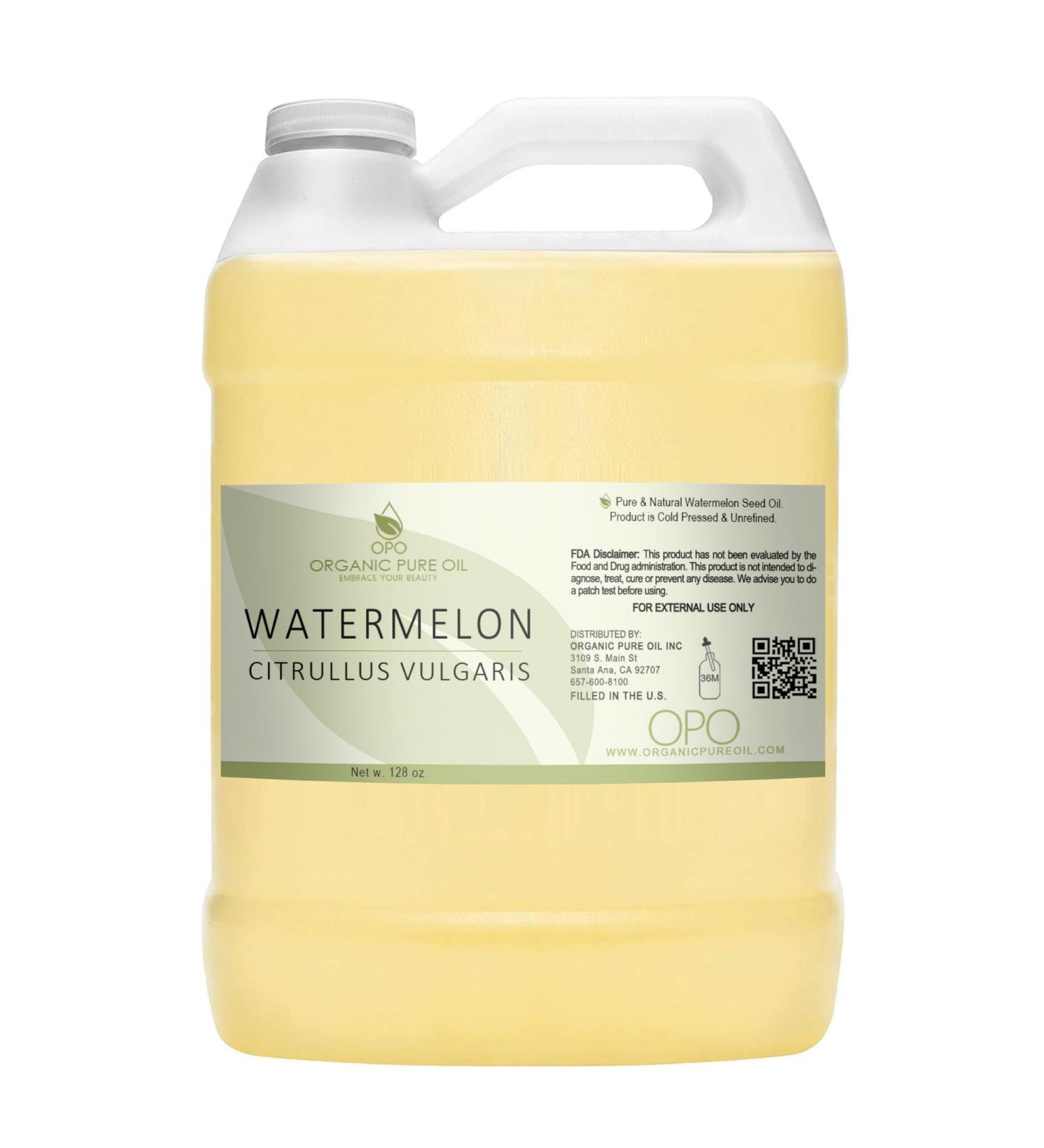 Watermelon Seed Oil - 100% Pure Cold Pressed | 1 Gallon Bulk Carrier Oil for Hair Skin Nails & Body - Natural Non-GMO Organic - Buy Online on GoSupps.com
