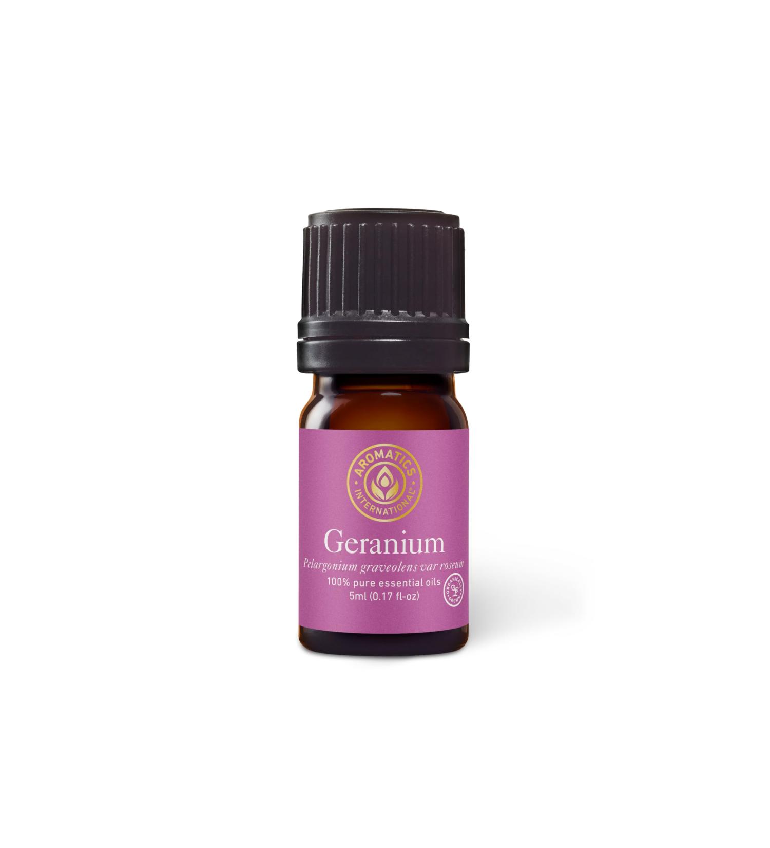 Aromatics International Premium Organic Geranium Essential Oil 5ml | 100% Pure Essential Oil for Diffusion & Aromatherapy Geranium 0.17 Fl Oz (Pack of 1) - Buy Online on GoSupps.com
