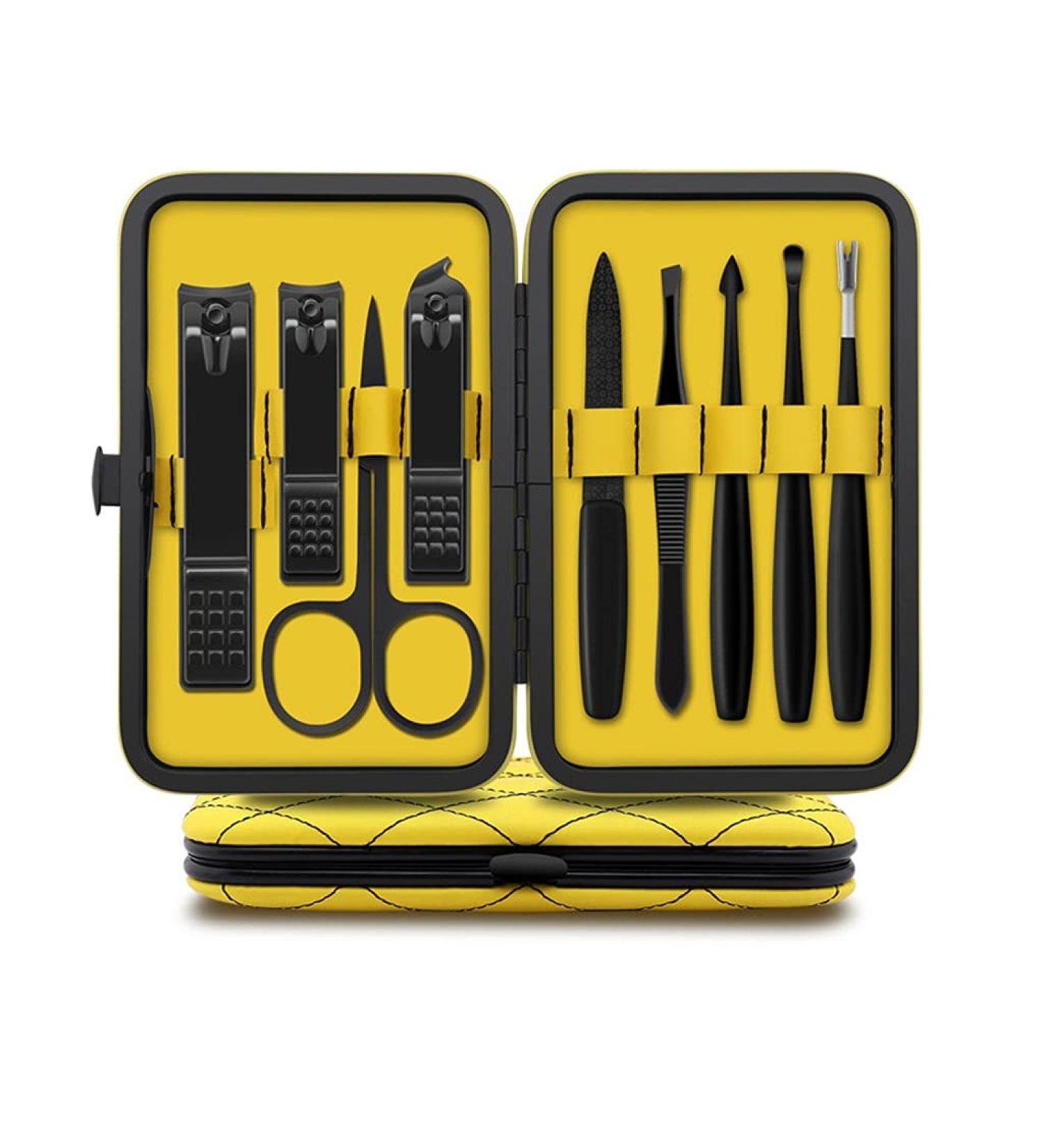 Nail Clippers Set Nail Clippers Set Sharp Nail Clippers Built-in Nail File 9 Pieces of Household Black Yellow Man and Woman (Color : A) - Buy Online on GoSupps.com