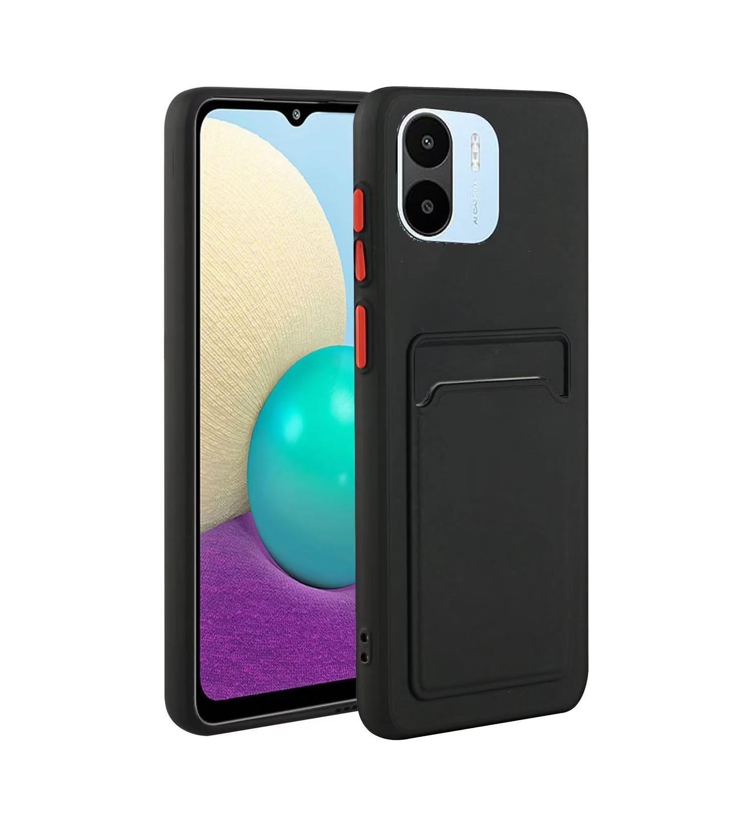 Tivenfezk Nadoli Ultra Thin Silicone Case for Xiaomi Redmi A1 - Shockproof Scratch-Resistant Wallet Cover with Credit Card Holder - Black TPU Protective Mobile Phone Case - Buy Online on GoSupps.com