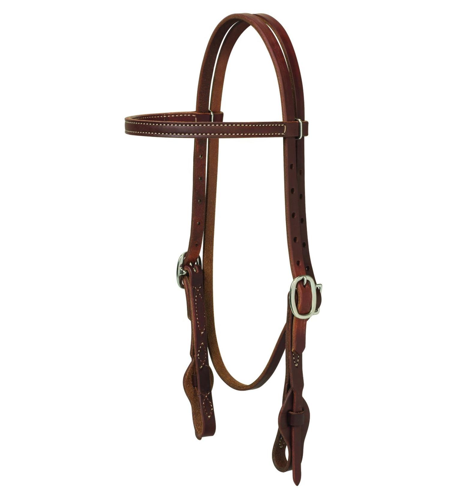 Weaver Leather Single-Ply Working Tack Headstall Browband Golden Chestnut
