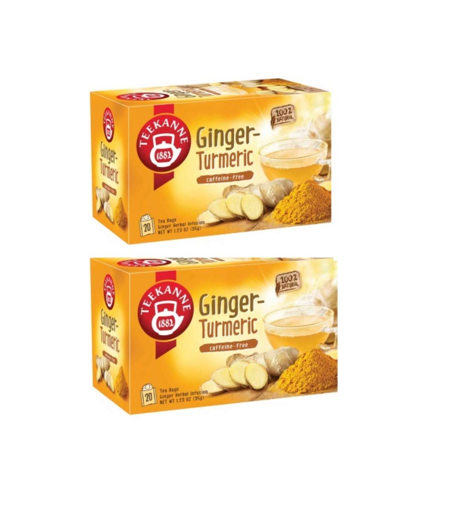 Teekanne World of Ginger and Turmeric/Curcuma Herbal Infusion Tea 20 Teabags - Buy Online on GoSupps.com