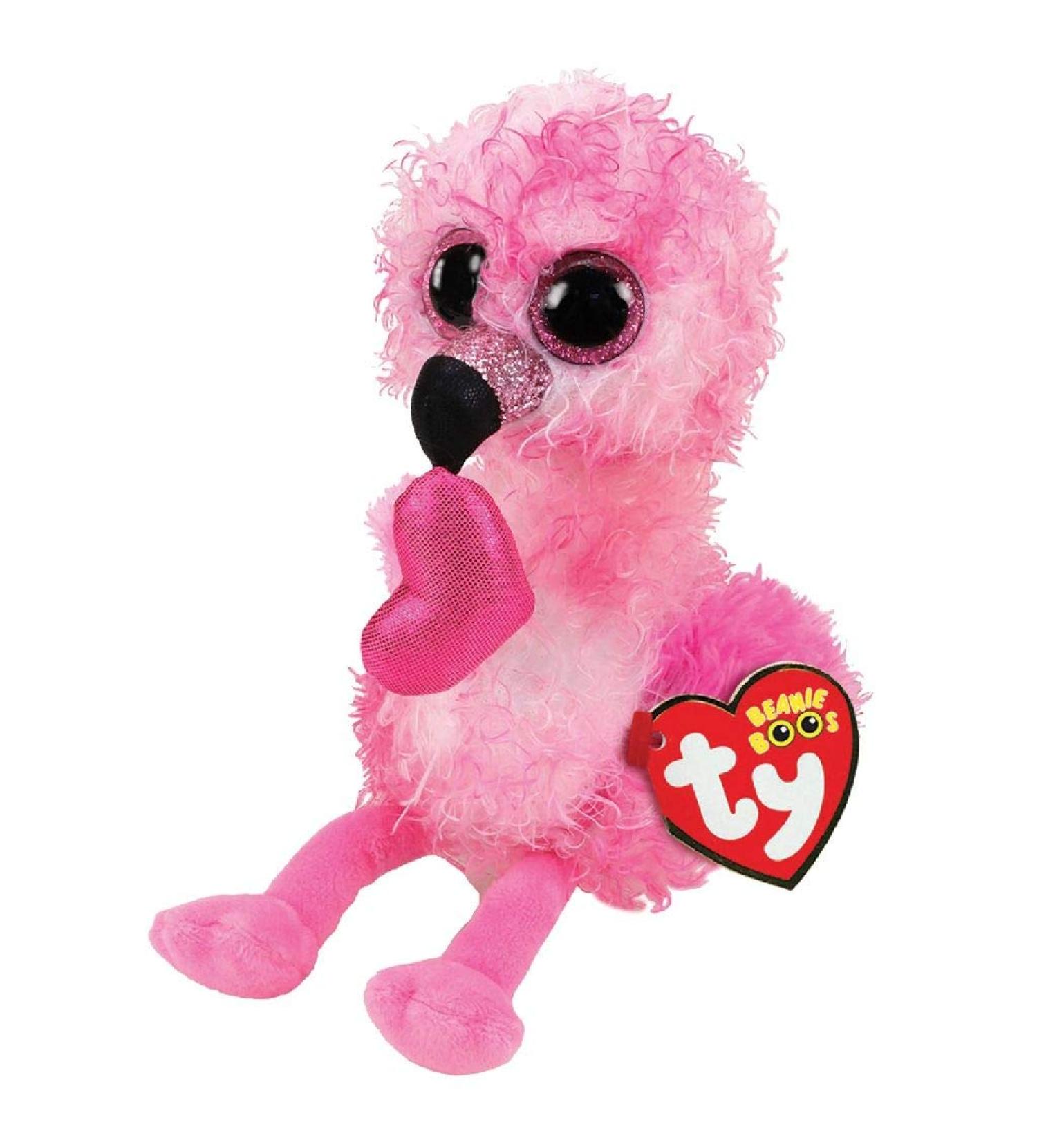 TY 2004869 Flamingo Beanie Stuffed Animal - Multicolored Heart Design - Dainty - Buy Online on GoSupps.com