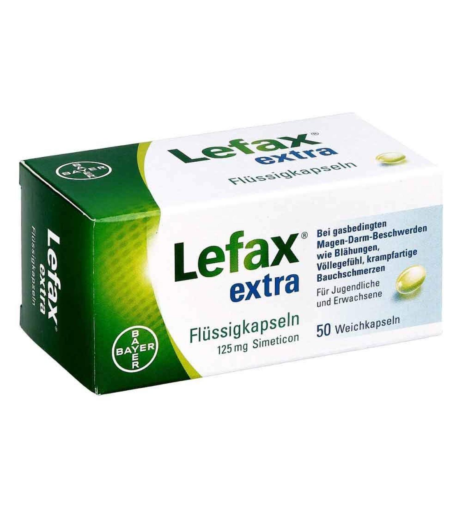 Lefax Extra Liquid Capsules for Flatulence & Gas Relief - 50 Easy-to-Swallow Capsules (1 Pack) - International Shipping Available - Buy Online on GoSupps.com