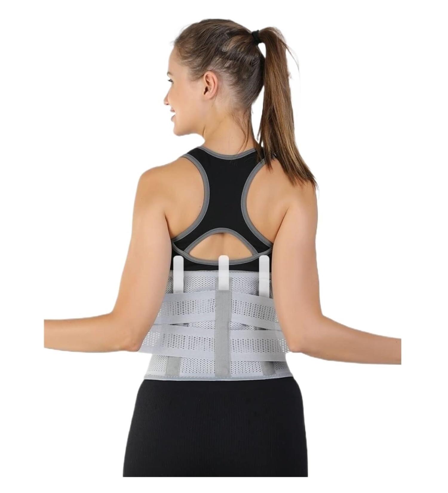 Back Support Back Brace Lumbar Support Waist Trainer Belt Posture Correction Lower Back Support Breathable Lumbar Back Brace Back Support Belt(Gray Medium) Medium Gray - Buy Online on GoSupps.com