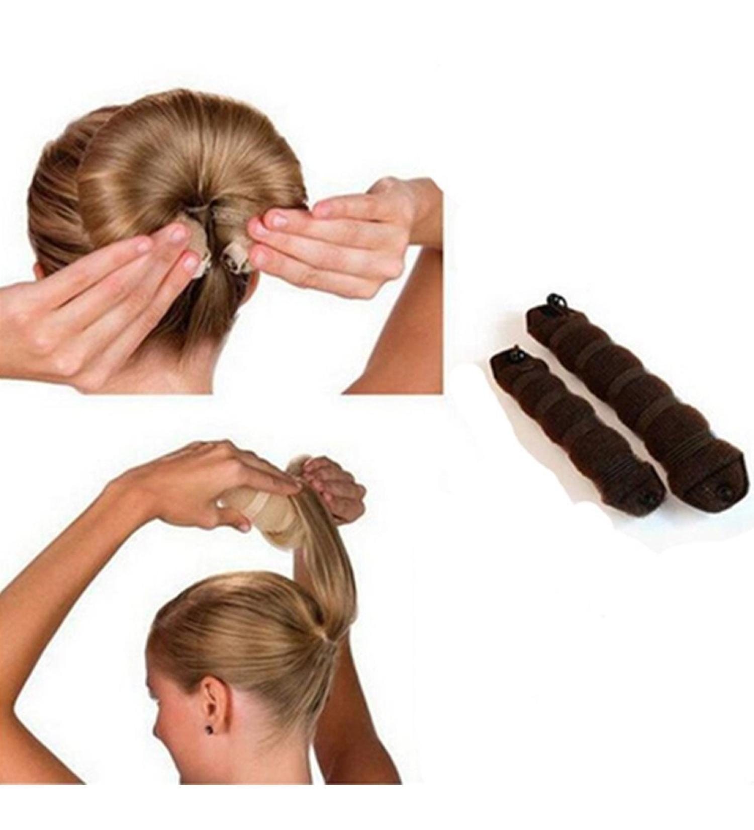 Fashion 2pcs Hair Tools Elegant Magic Style Buns Hair Accessories (1pack 1pc small+1pc large) (coffee) by cuhair
