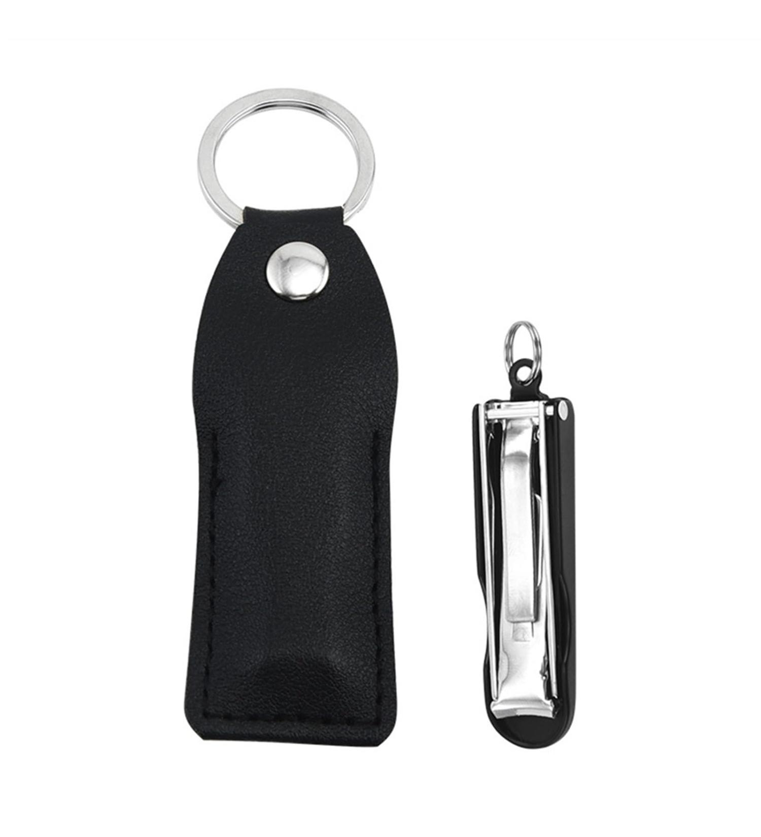 Thin Portable Folding Nail Clipper Nail File Cutter Collapsible Fingernail Trimmer Clippers with Key Ring Leather (Color : Green) - Buy Online on GoSupps.com