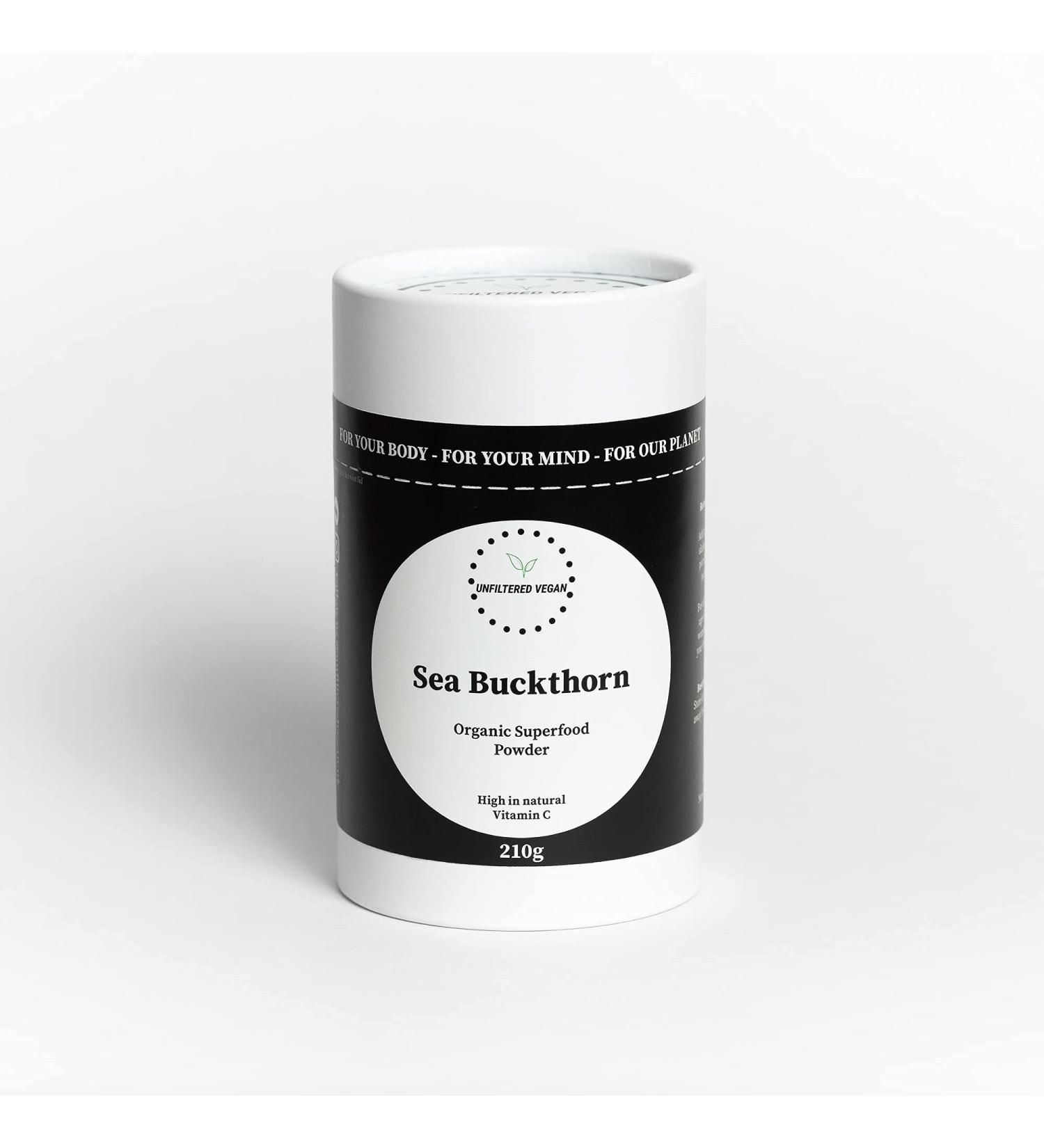 Unfiltered Vegan Ltd 210g sea buckthorn powder - Buy Online on GoSupps.com