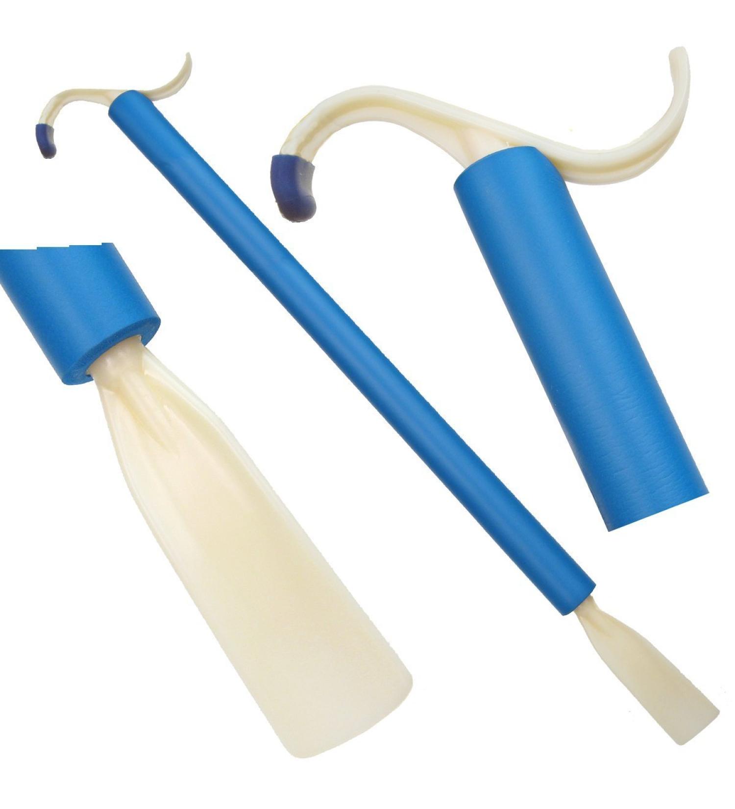 ArcMate DressEZ, 2-in-1 Shoe Horn and Dressing Aid with 2 Hooks, Pulls on Clothes and Socks, Reach for Hangers, Reduces The Need to Bend Over While Dressing, 30" (7139)