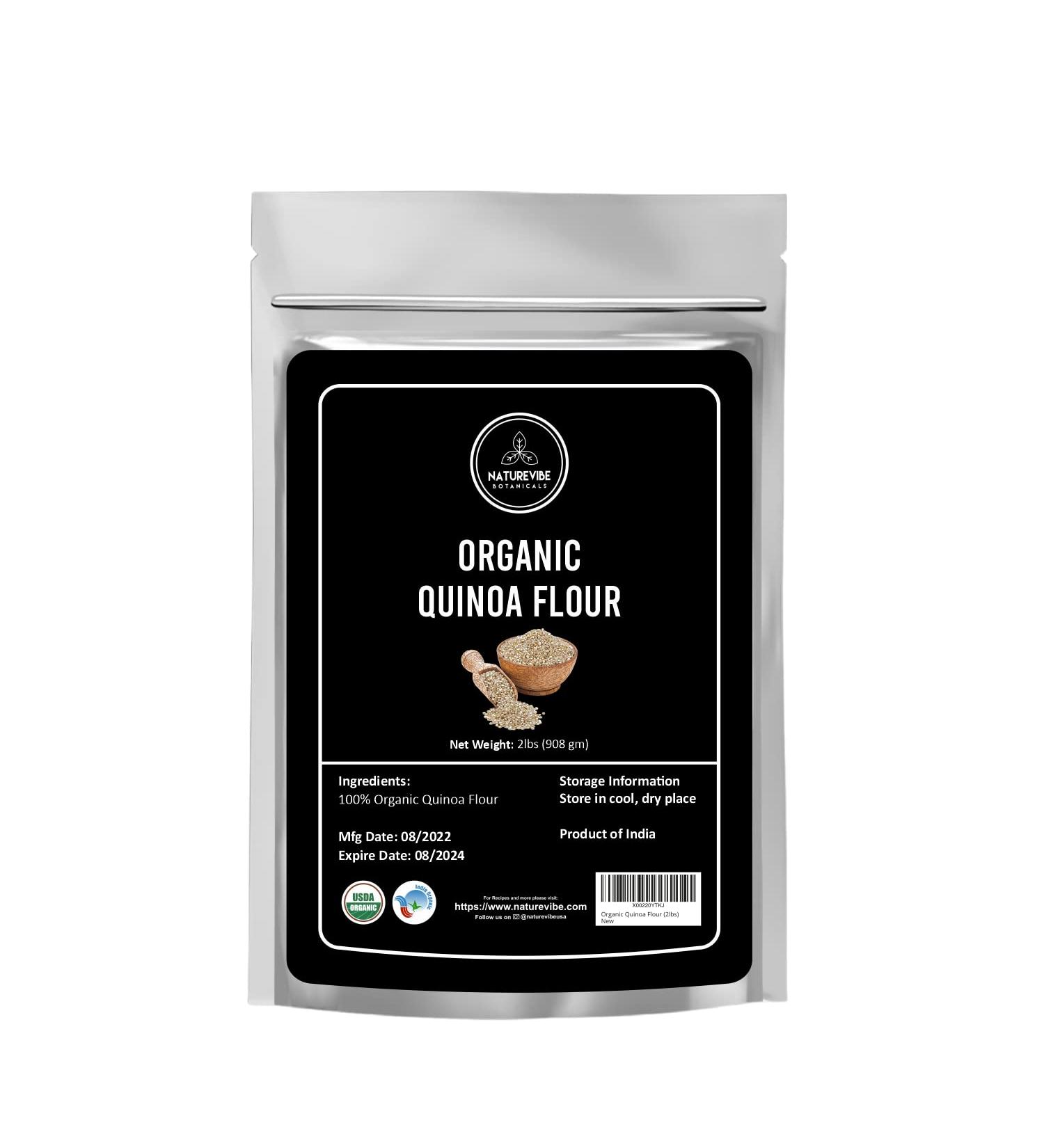 Naturevibe Botanicals Organic Quinoa Flour 2lbs - Non-GMO & Gluten Free - Protein Rich | Packaging May Vary - Buy Online on GoSupps.com