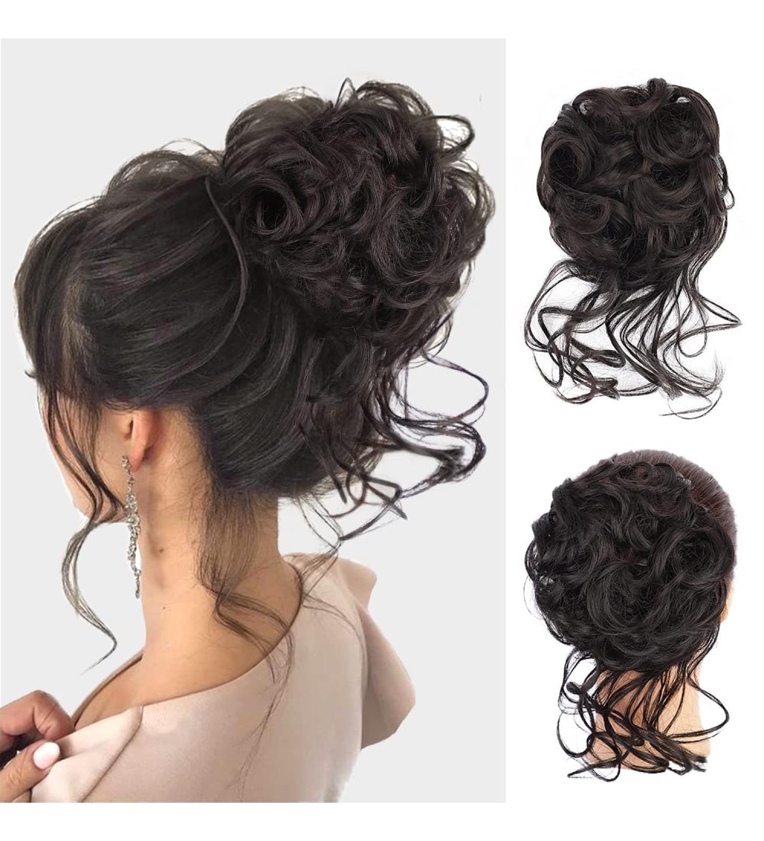 AISI Beauty Messy Bun Hair Extension Updo with Elastic Band (Black Brown) - Buy Online on GoSupps.com