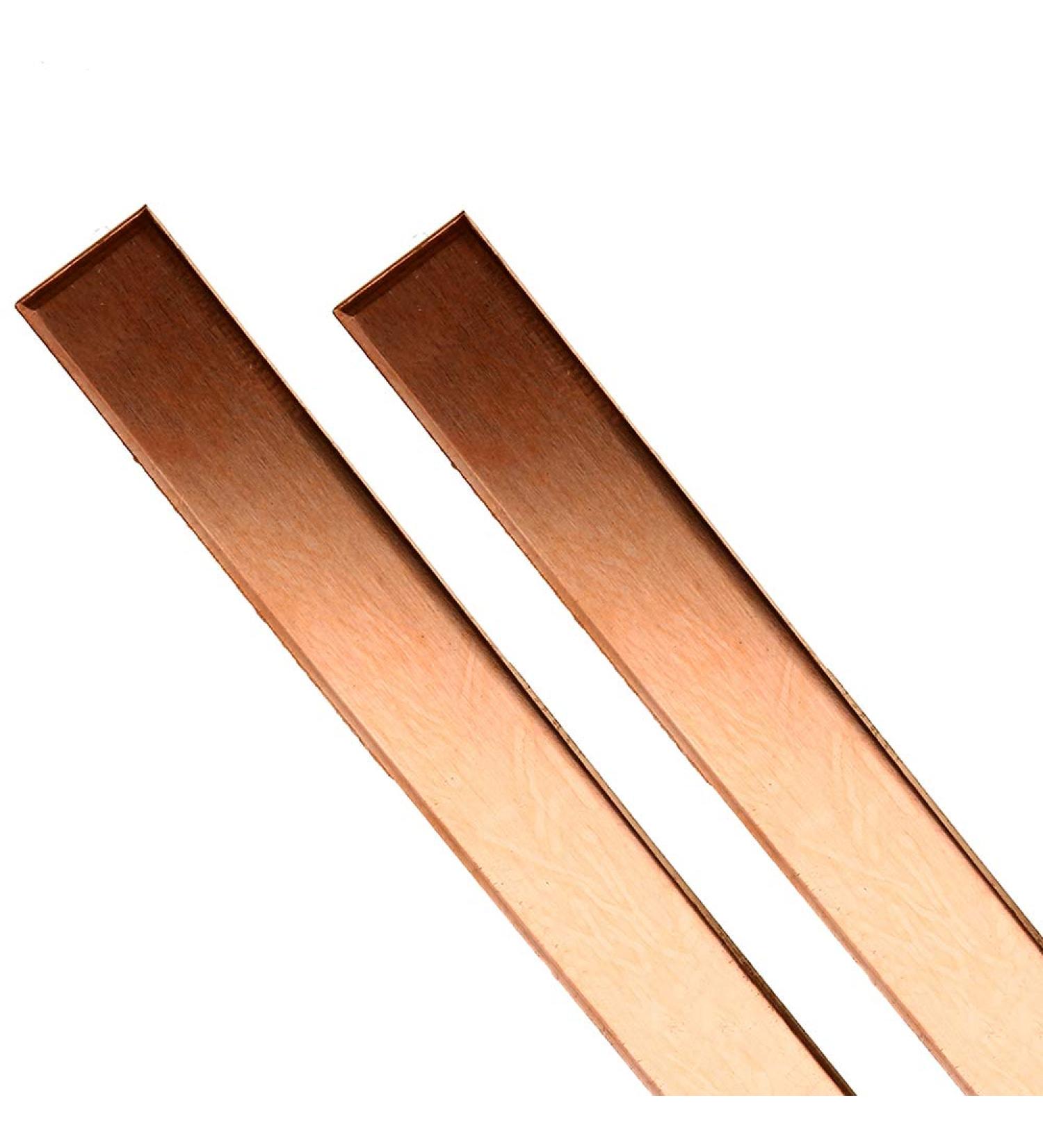 Jonoisax Pure Copper Flat Bar 2PCS - T2 Cu Rectangular Bar 2mm Thickness 500mm Length - Premium Copper Sheet for DIY Projects & Crafting - Buy Online on GoSupps.com