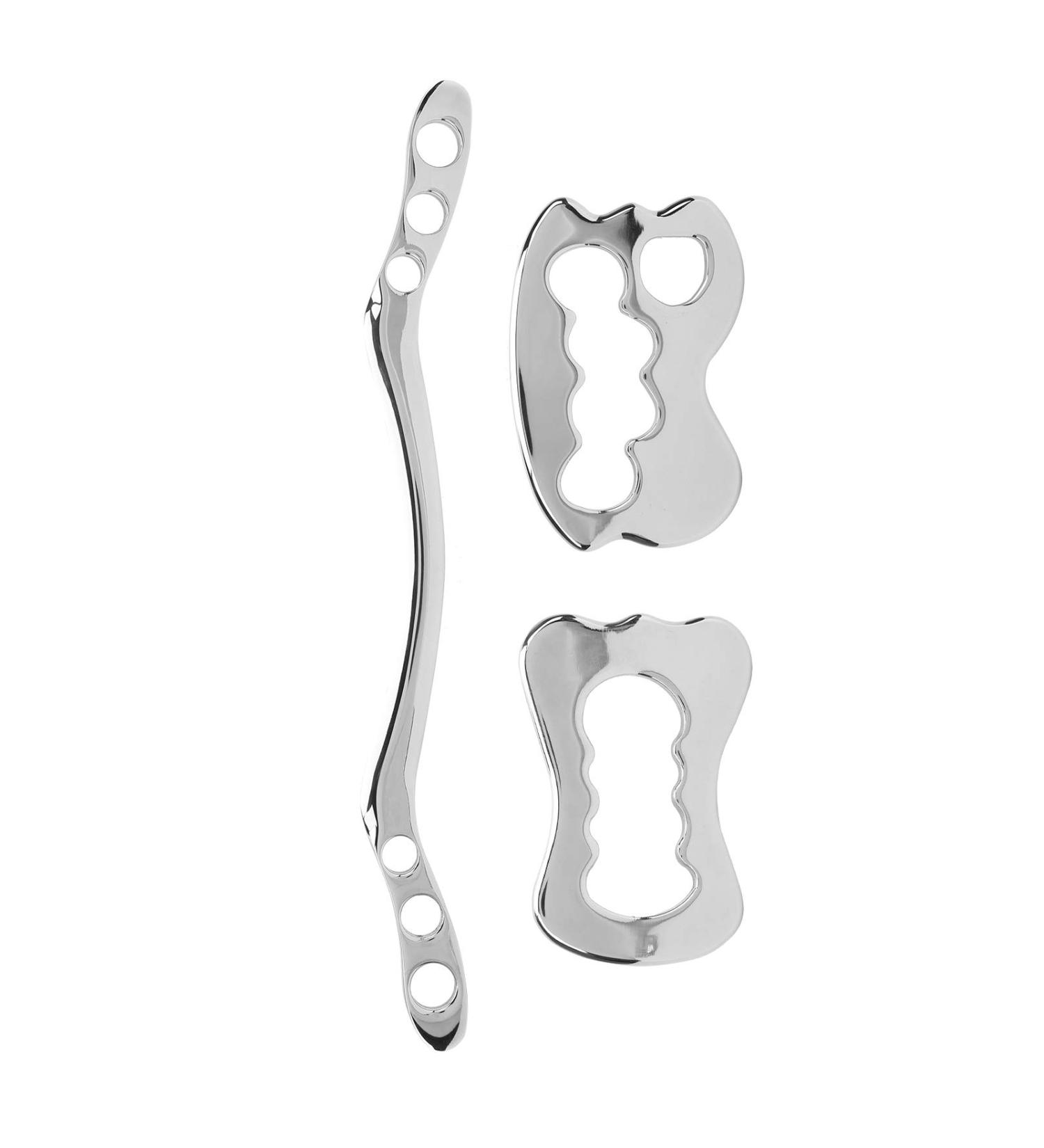 Premium Stainless Steel Muscle Scraper Gua Sha - Highly Polished 45x10x4 for Neck & Shoulder Massage - Buy Online on GoSupps.com