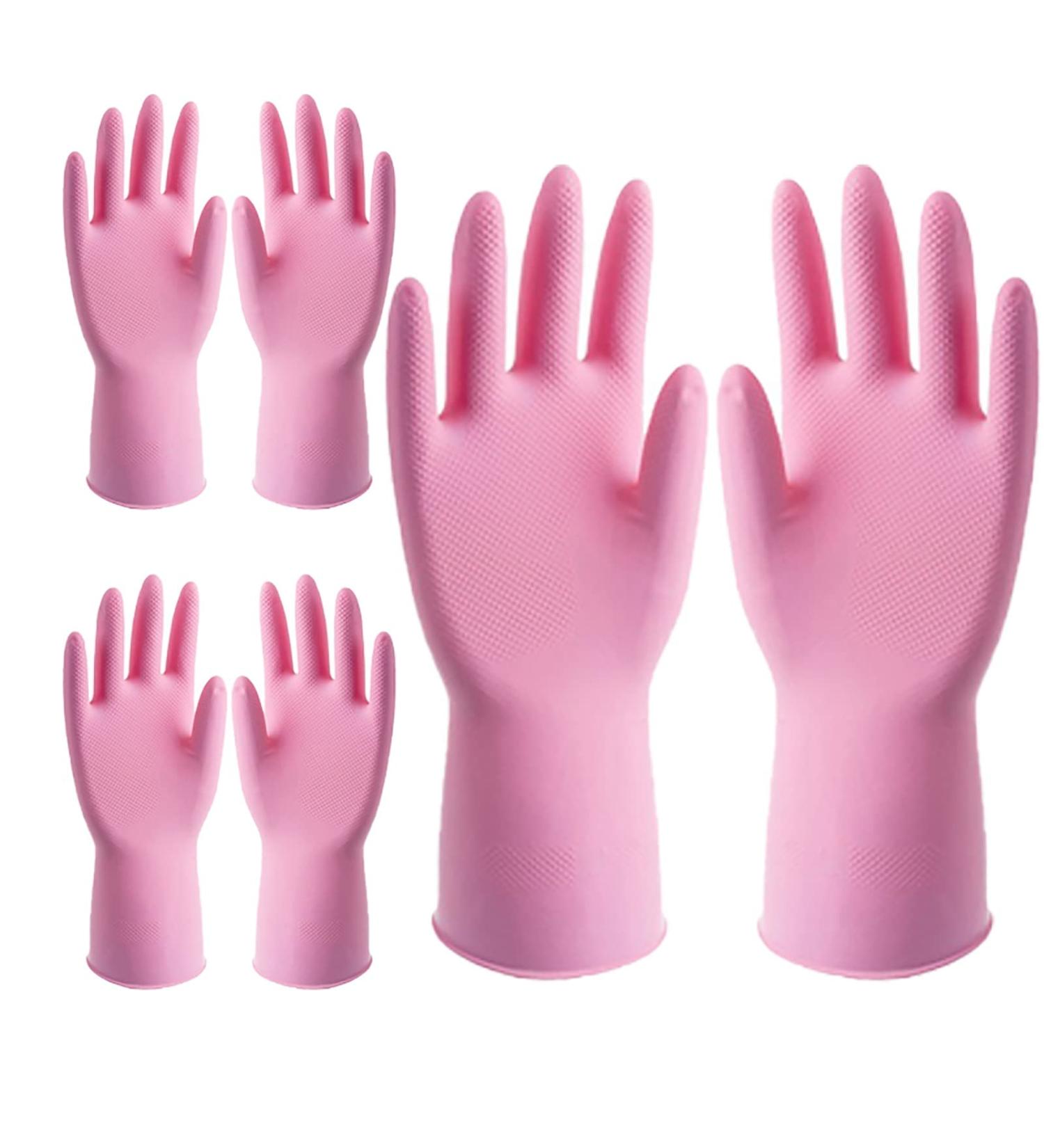 KKRAUS Reusable Cleaning Gloves Waterproof Dishwashing Gloves for Gardening and Housework Rubber Gloves Kitchen Gloves 3 Pair Washing Up Gloves (Color : Pink Size : Medium) Medium Pink - Buy Online on GoSupps.com