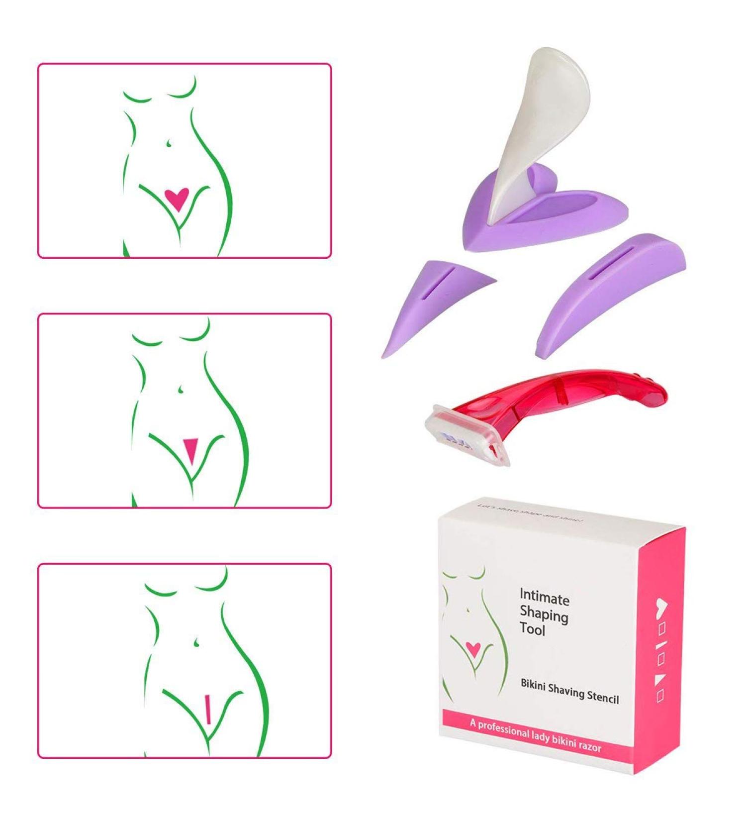 LITOON Bikini Trimmer Shaver for Women - 3-Piece Intimate Shaping Stencil Set - Buy Online on GoSupps.com