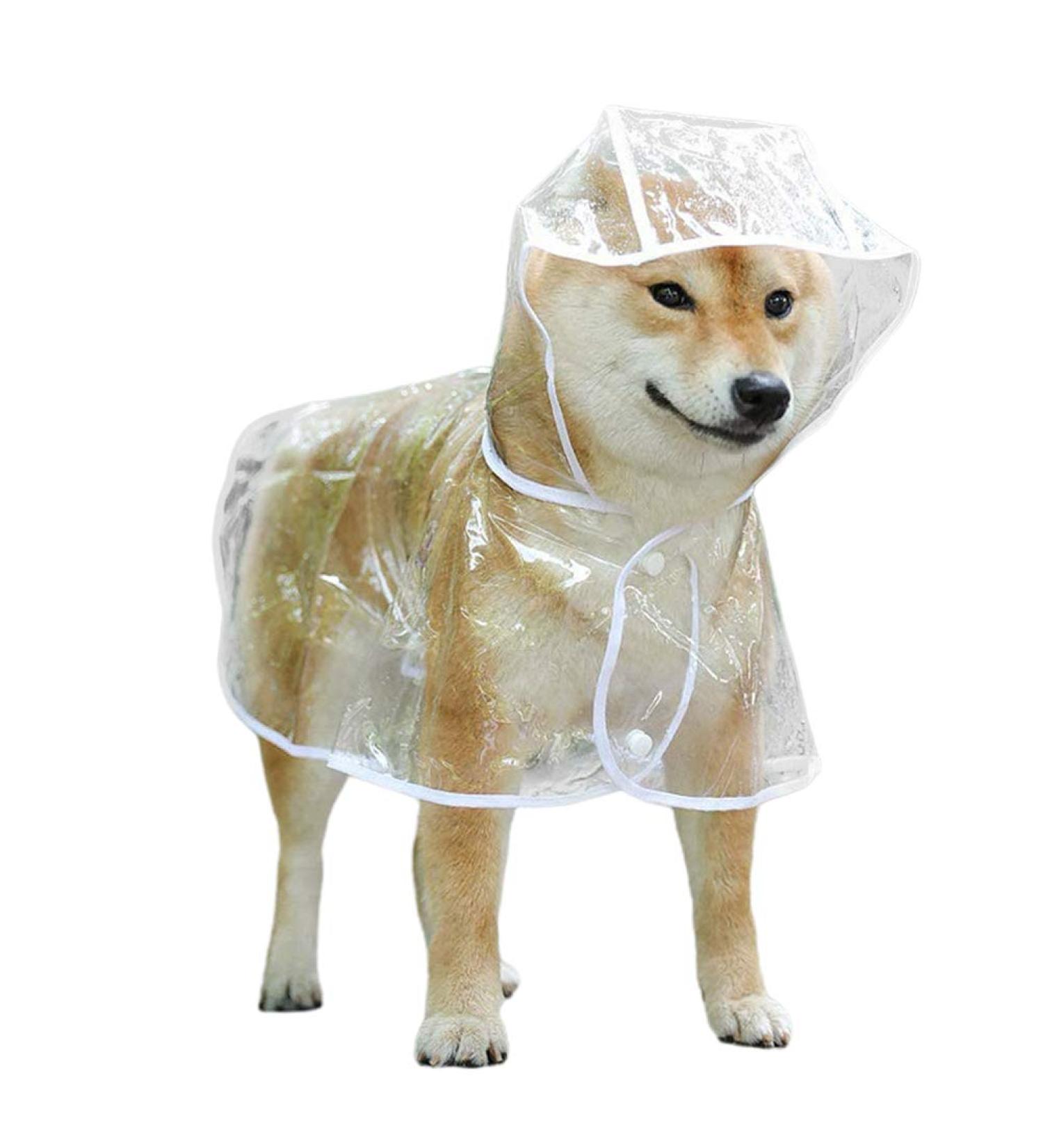 BStCar Waterproof Dogs Raincoat with Hood | Transparent PVC for Small & Medium Dogs - Perfect for Schnauzer Teddy Chihuahua Malteser Yorkshire Dachshund Corgi Pug - Buy Online on GoSupps.com