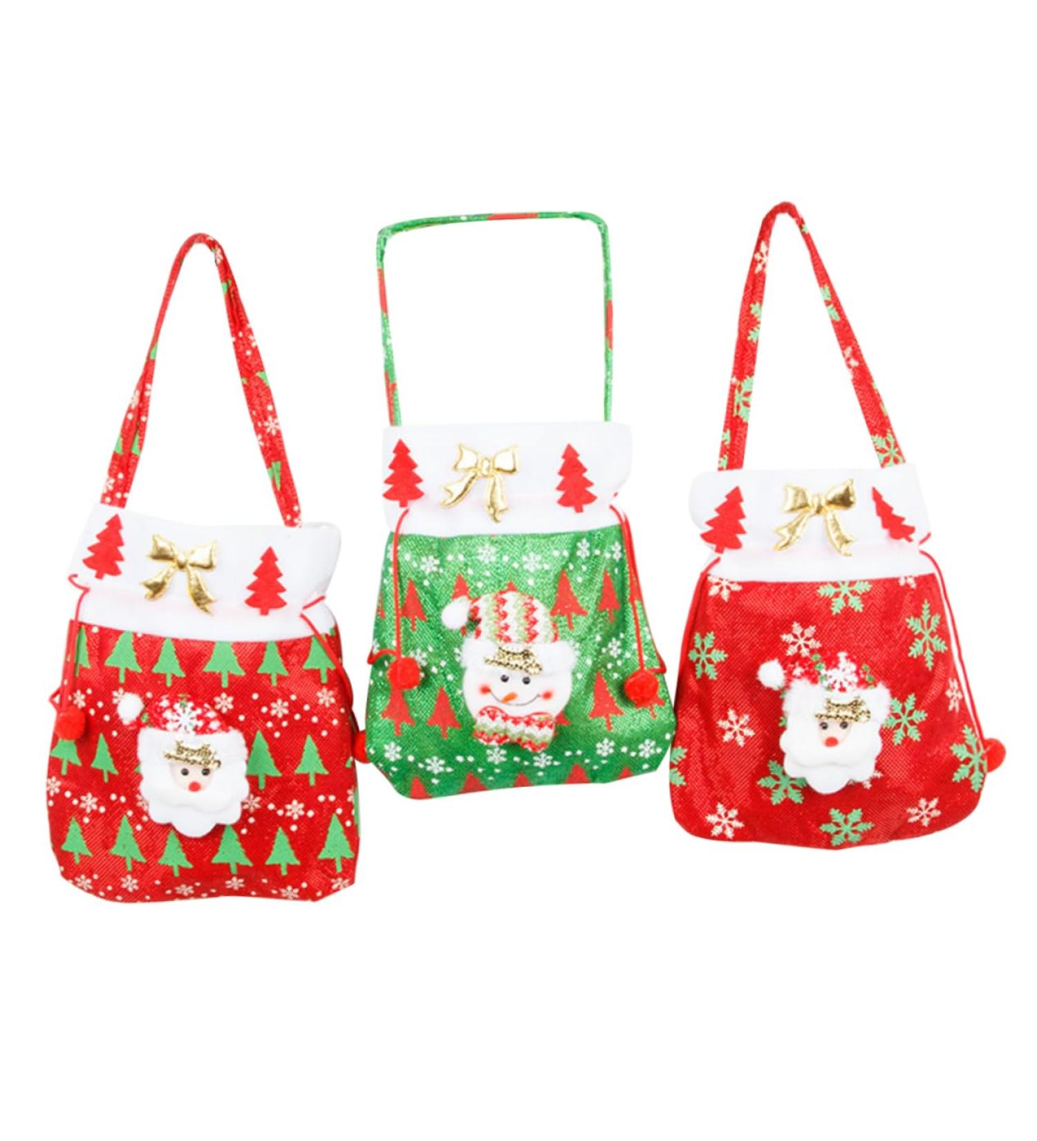 Anneome Santa Present 3pcs Christmas Candy Bag Candy Bags Christmas Drawstring Bag Decorative Hand Bags Backpack Bag - Buy Online on GoSupps.com