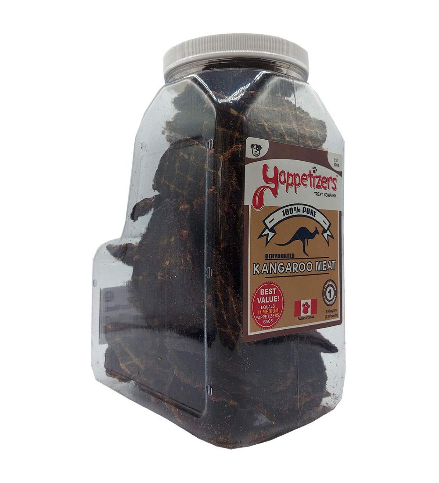 Yappetizers 100% Kangaroo Meat Dehydrated Dog Treat | Hand Made in Canada Since 2003 - Equal to 1 Pound of raw Kangaroo Meat (Bulk 2.0 pounds Dry) 907 g (Pack of 1) - Buy Online on GoSupps.com