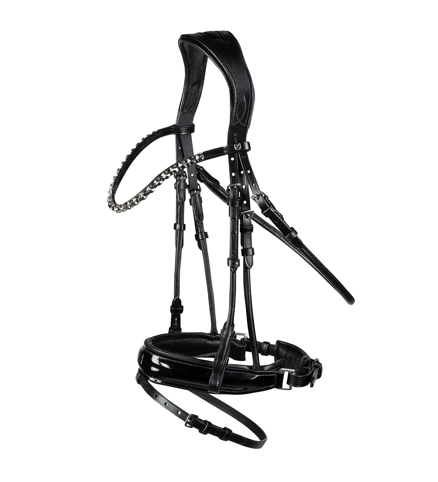 HORZE Clermont Anatomical Bridle for Warmblood & Thoroughbred - Black C | Premium Quality Horse Gear - Buy Online on GoSupps.com