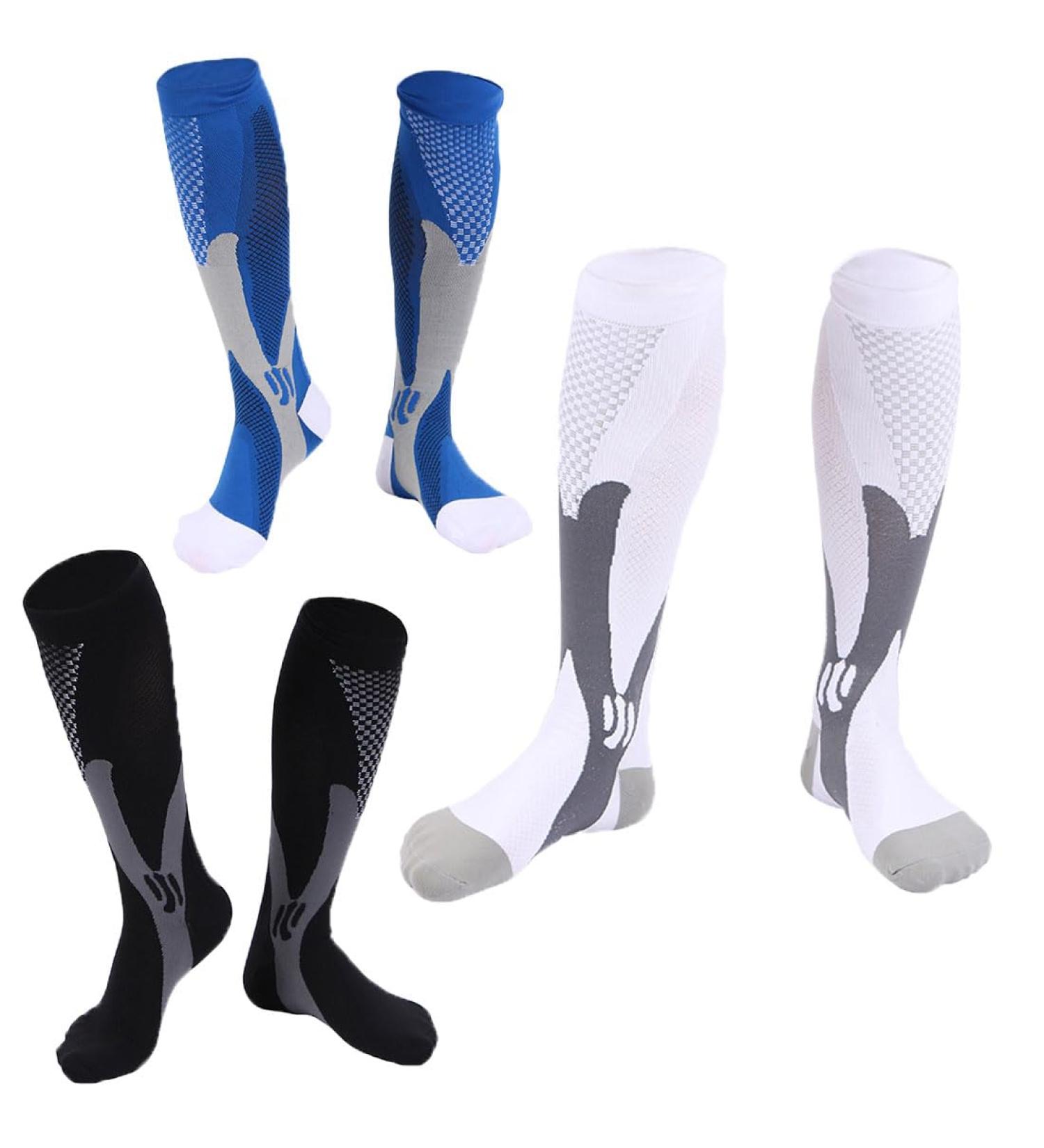 PSOWQ 3 Pairs Medical Compression Socks for Men & Women - 20-30 mmHg Circulation Support - XXL Size - Buy Online on GoSupps.com