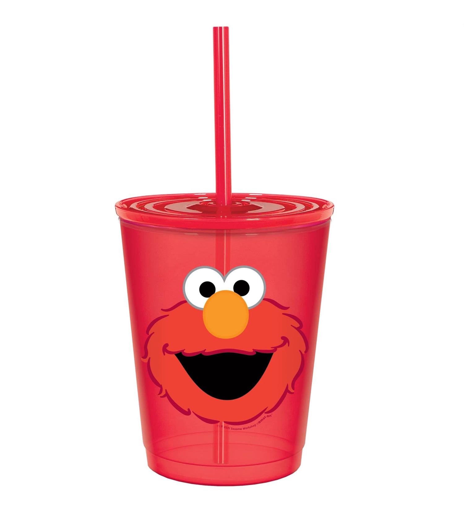 amscan Everyday Sesame Street Sippy Plastic Cup - 12 Oz.| 1 Red Kids Cup  Perfect Party Favor & Drinkware For Kids Birthday Party  Themed Event  Baby Shower  Indoor & Outdoor Event & More