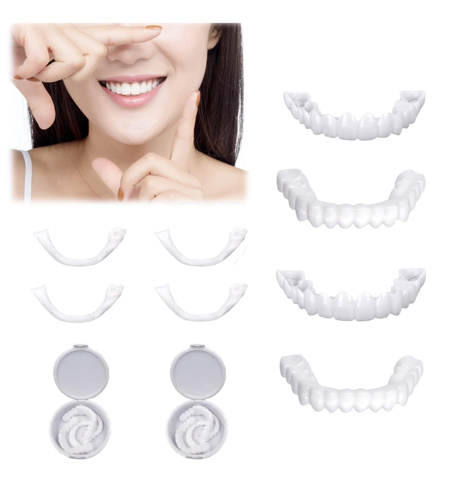Frenzify Instant Dentures for Couples - Upper & Lower Plug-In Artificial Teeth for Adults | Provisional White - Buy Online on GoSupps.com
