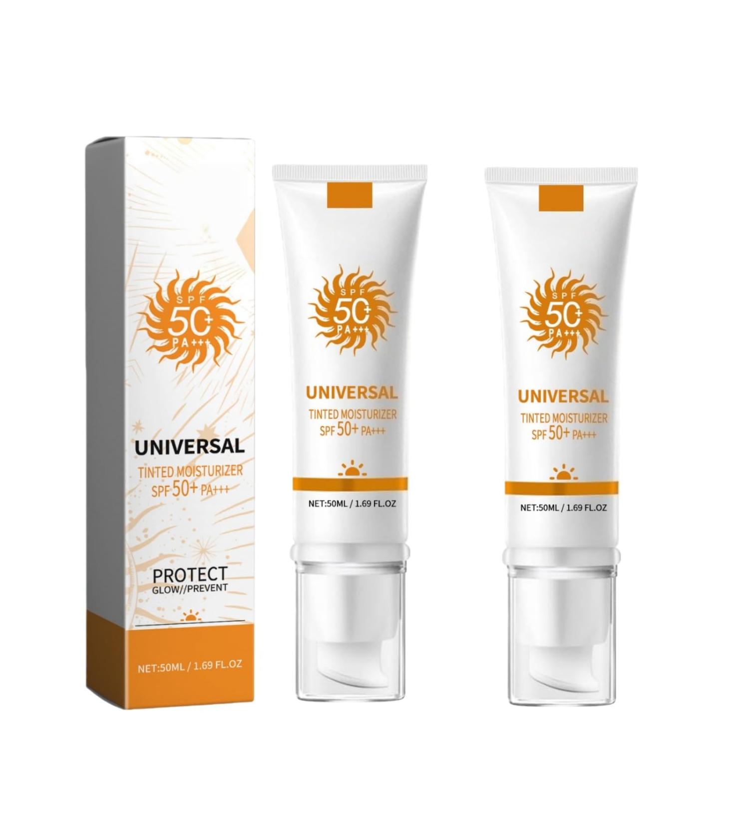 Universal Tinted Sunscreen for Face SPF 50 PA+++ Moisturizer Hydrating Essence Face protection solaire apaisante non grasse Enlever Les Taches Pigmentaires Water Resistan 2 b tonnets - Buy Online on GoSupps.com