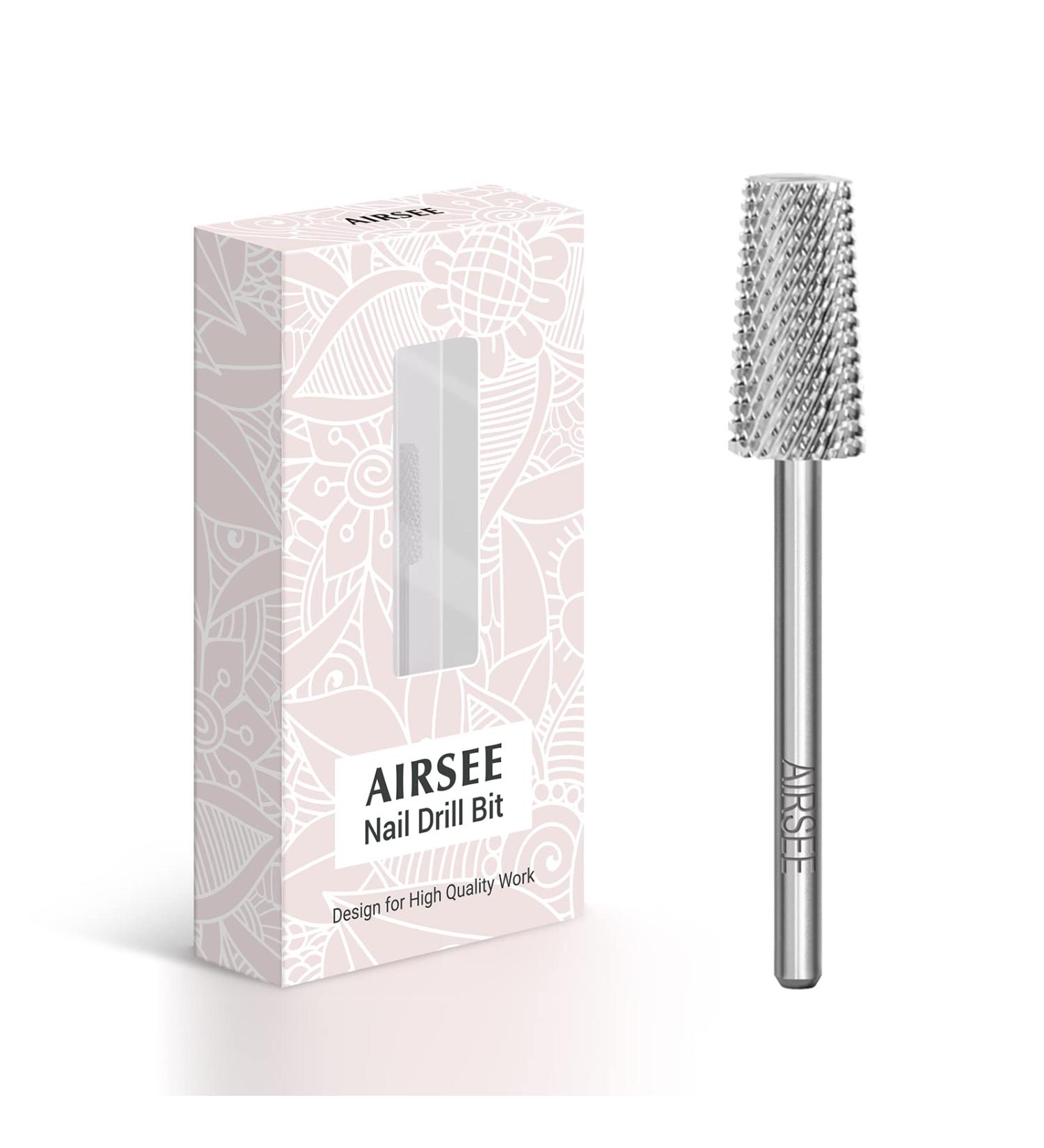 AIRSEE Tungsten Carbide Nail Drill Bit for Efile Machine - Medium Tapered Barrel Tip for Manicure & Polygel Removal | 3/32 Inch - Buy Online on GoSupps.com