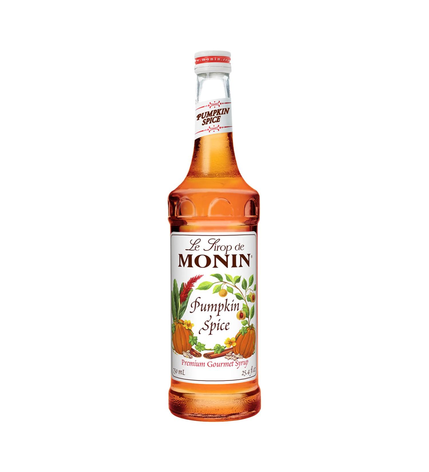Monin Pumpkin Spice Syrup - 750ml Bottle | Non-GMO & Gluten-Free | Perfect for Lattes, Mochas, Teas, and Cocktails - Buy Online on GoSupps.com