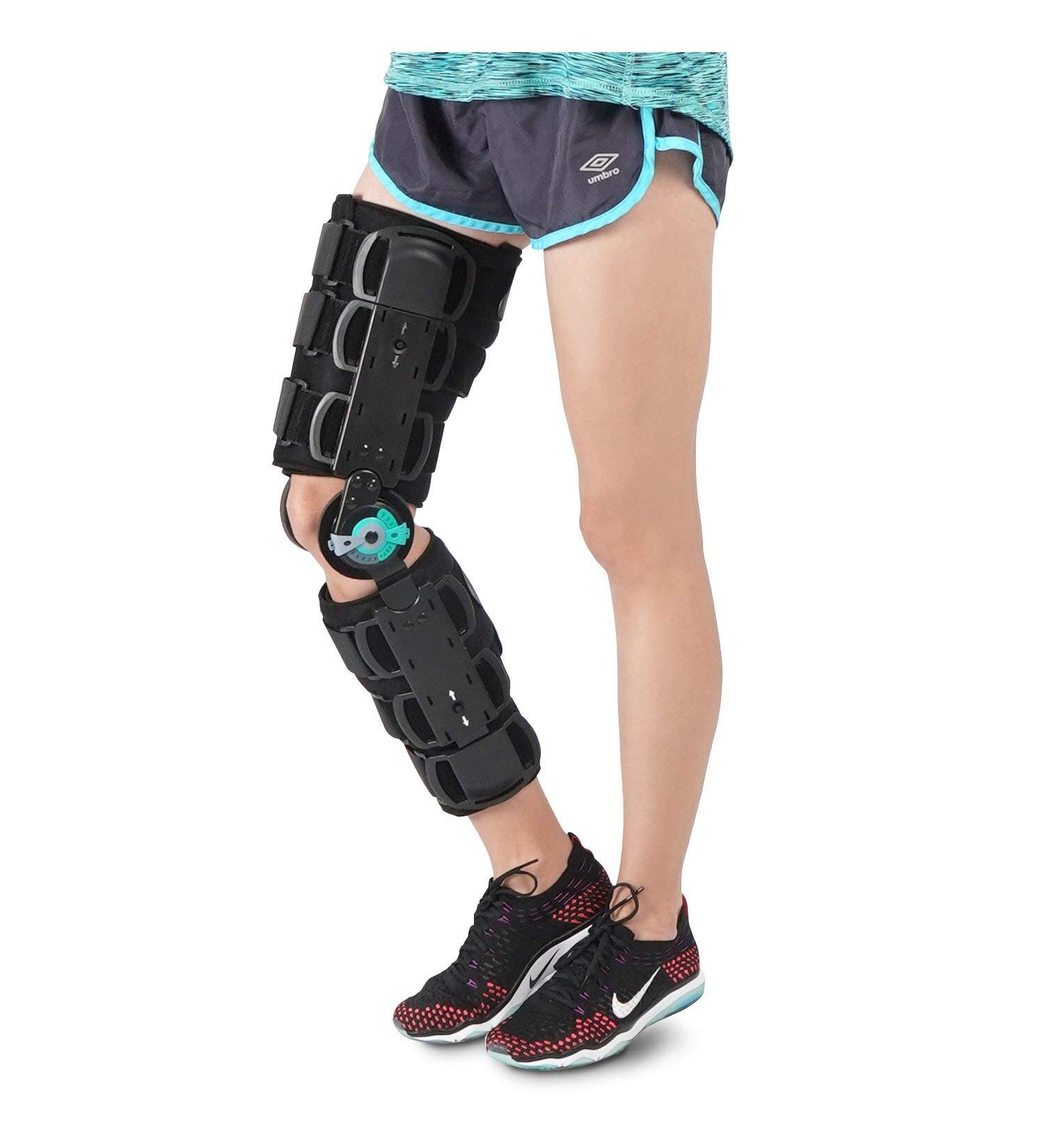 Soles Universal Hinged Knee Brace - Adjustable ROM Orthosis for Post Operative ACL/PCL/MCL/LCL Injury Support - One Size Fits Most - Unisex - Buy Online on GoSupps.com