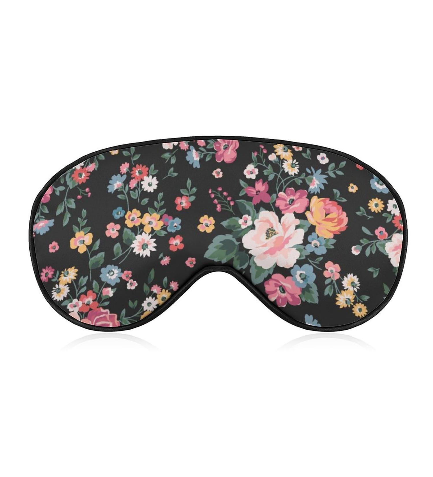 Fashion Flower Sleep Mask Eye Cover for Sleeping Blindfold with Adjustable Strap Blocks Light Night Travel Nap for Men Women - Buy Online on GoSupps.com