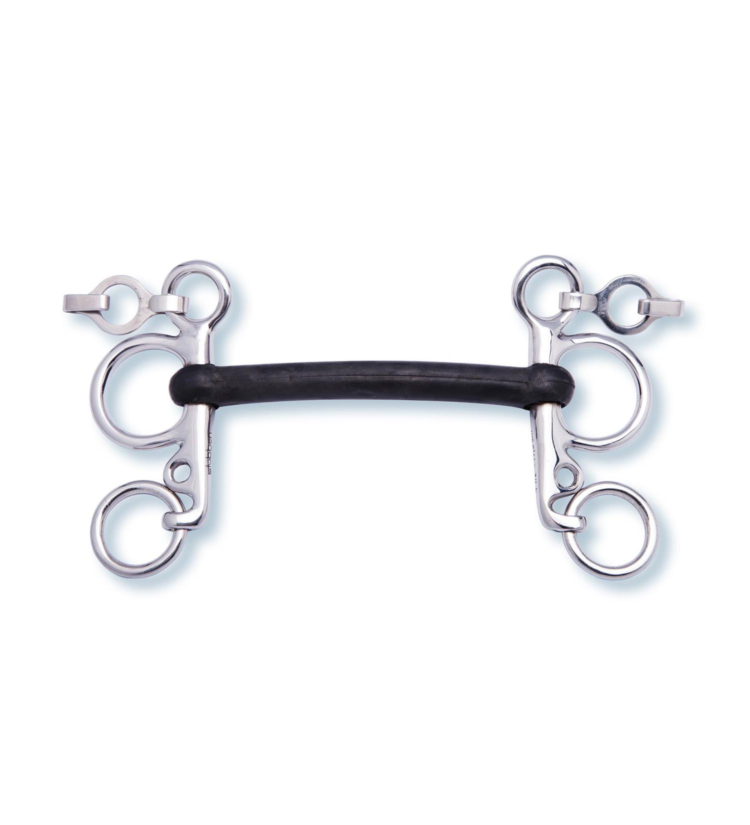 St bben bit 2243 Pelham with curved non-flexible bar 12.5 cm - 16 mm - rubber bar