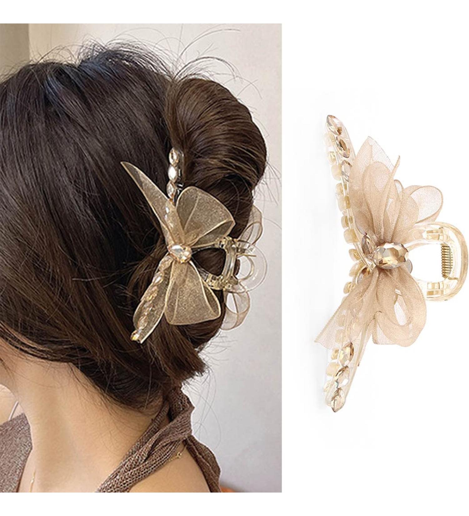 Buy Bohend Large Rhinestone Hair Claw Bow Clip - Stylish & Strong Hair Accessories for Women & Girls | International Shipping Available - Buy Online on GoSupps.com