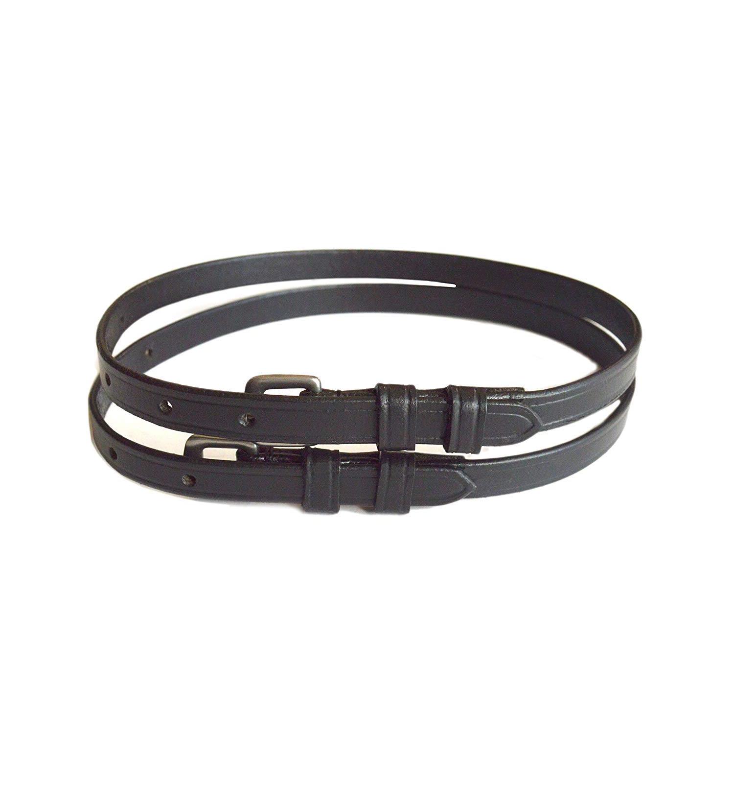 SIE Leather Spur Straps Black - Adult (18'' Black) 18'' Black