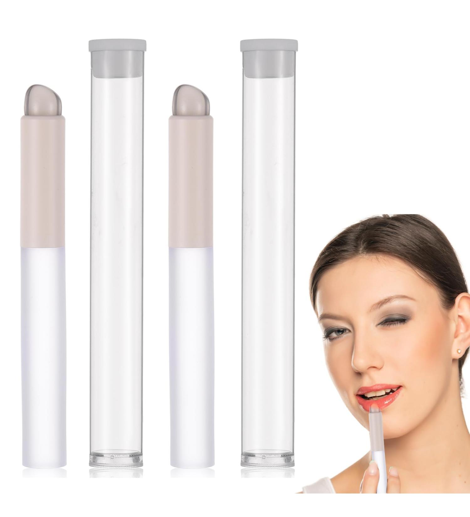 Buy 2pcs Mini Lip Brushes - Silicone Fingertips Lip Applicator with Storage Box | Reusable for Lipstick Concealer & Eyeshadow - International Shipping Available - Buy Online on GoSupps.com