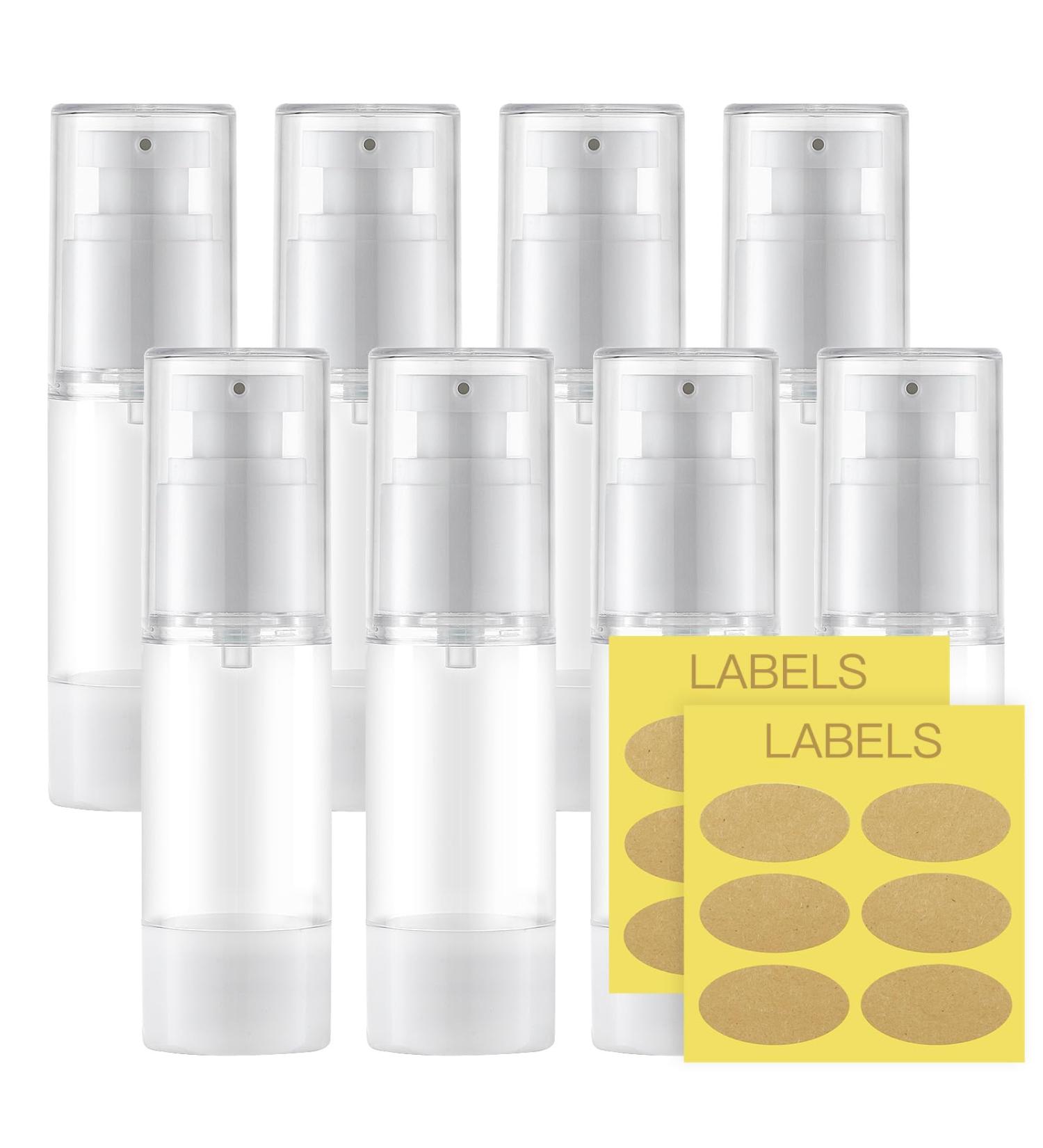 TOUREAL 30ML Airless Pump Dispenser - 8 Pack Empty Travel Bottles for Cosmetics & Creams - Ideal Plastic Containers for eCommerce - Buy Online on GoSupps.com