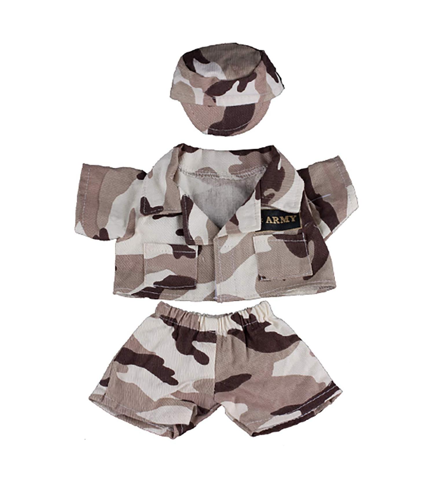 ARMY UNIFORM CAMOUFLAGE TEDDY BEAR OUTFIT CLOTHES TO FIT 8" 20CM BUILD A BEAR FACTORY BEARS