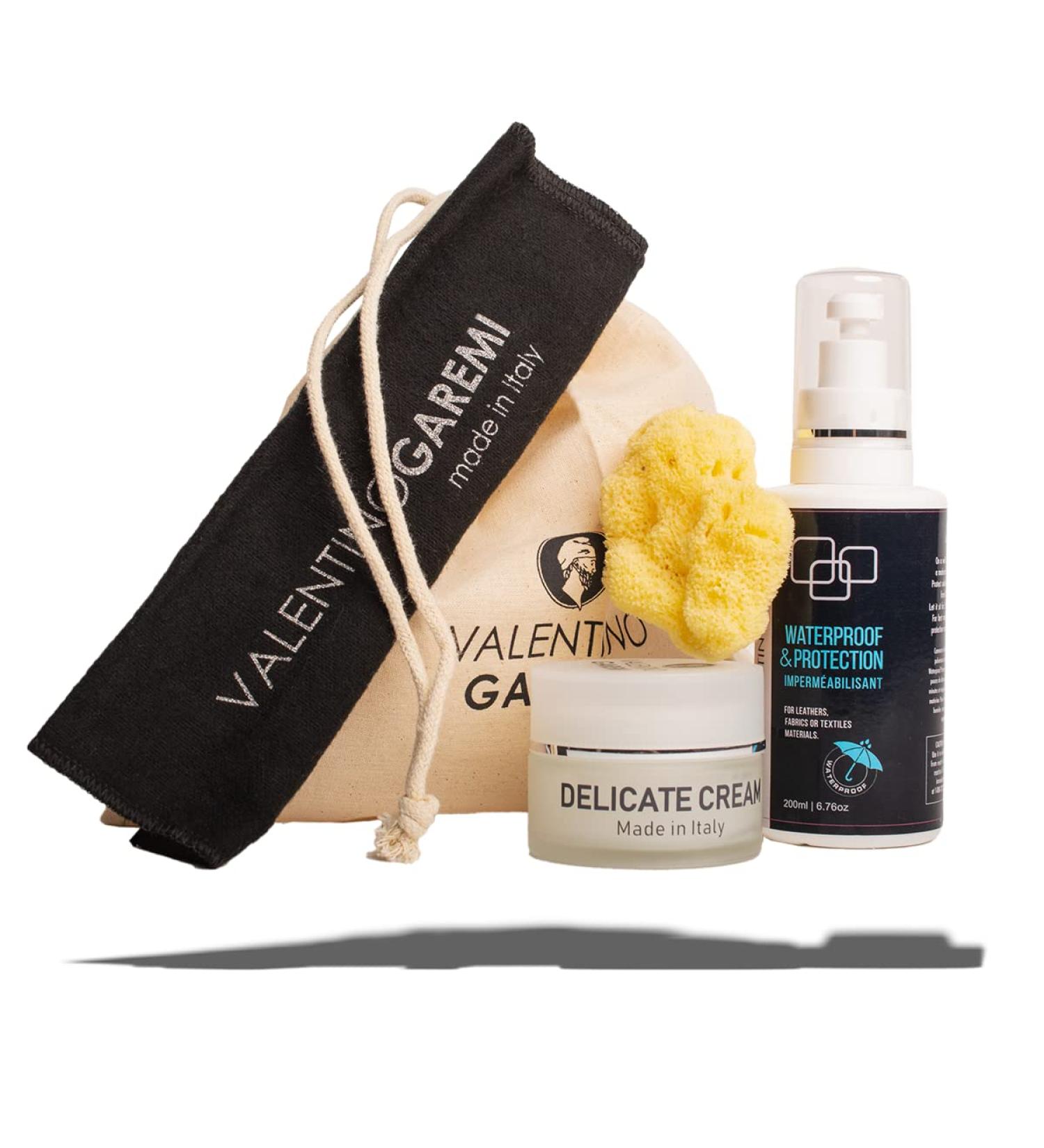 VALENTINO GAREMI Leather Care Set | Ultimate Protection Kit for Designer Bags Gloves Hats & Jackets | Made in Italy - Buy Online on GoSupps.com