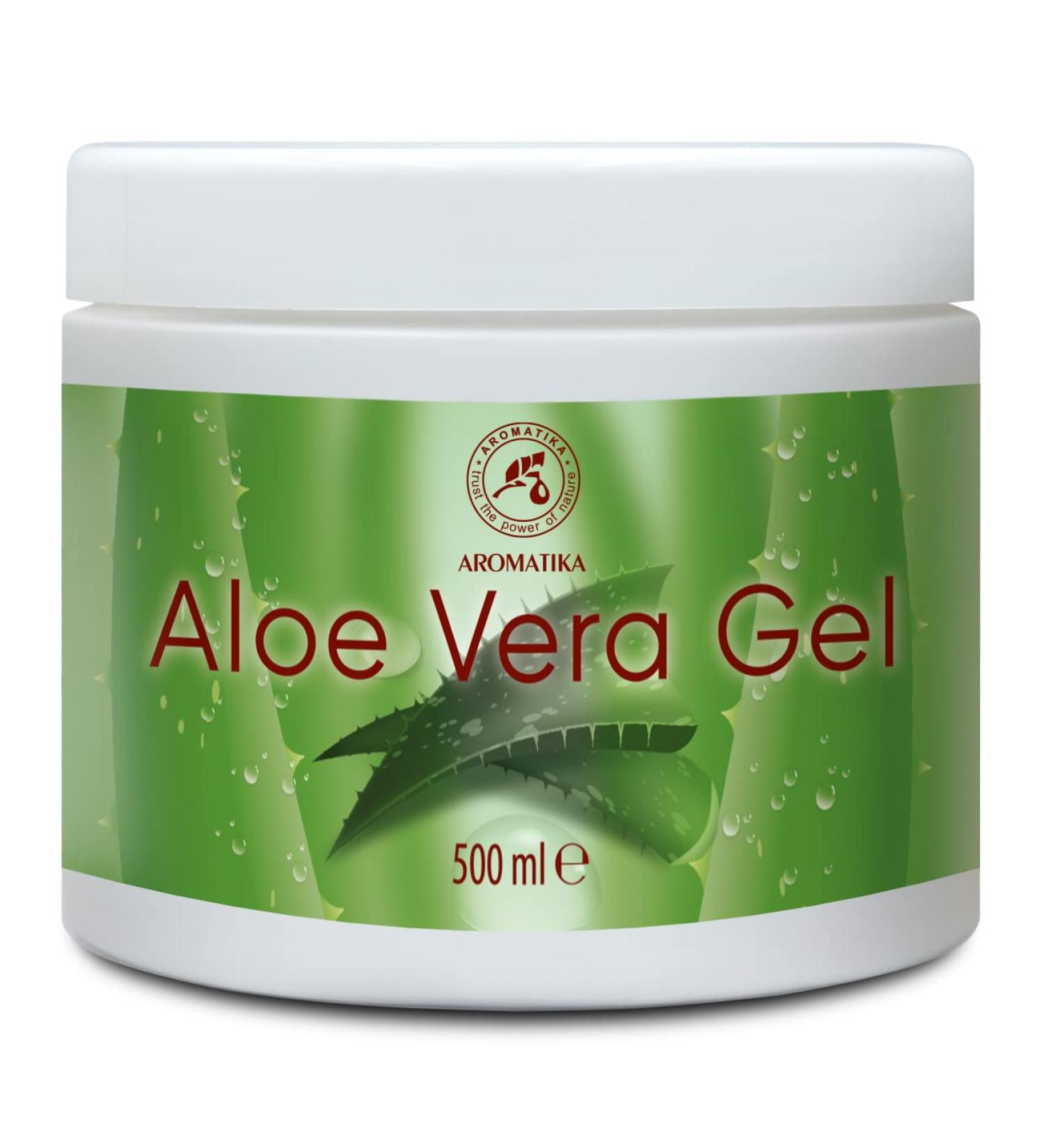 Aloe Vera Gel 500ml - Moisturizing Soothing Skin Gel for Face Hair & Body - Cooling Aloe Gel for All Skin Types - Perfect for Dry Skin & Shaving - Buy Online on GoSupps.com