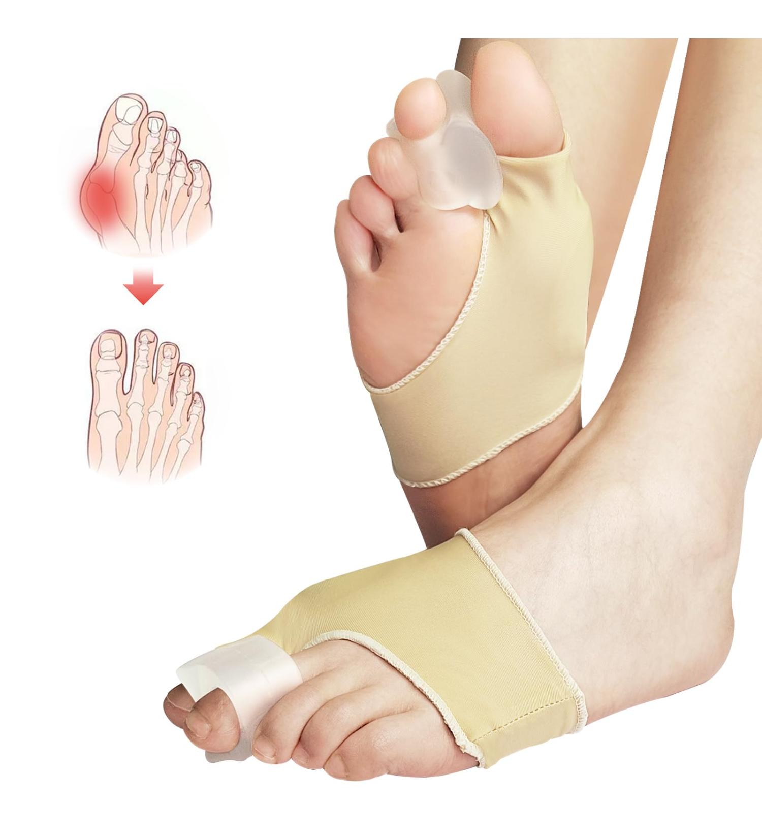 Toe spreader 1 pair of hallux valgus socks with 4 PCs toe separators gel toe protection big toe separators hallux valgus correction bandage