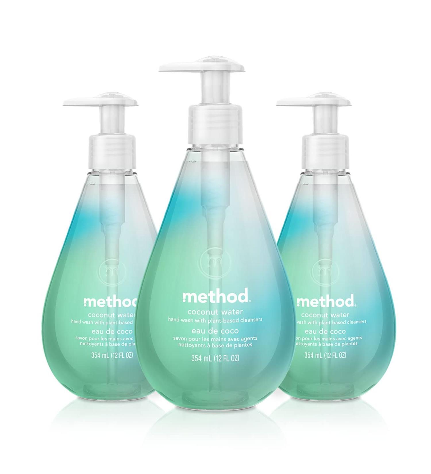 Method Coconut Water Gel Hand Wash - 12 fl oz (Pack of 3) | Biodegradable Formula - Buy Online on GoSupps.com