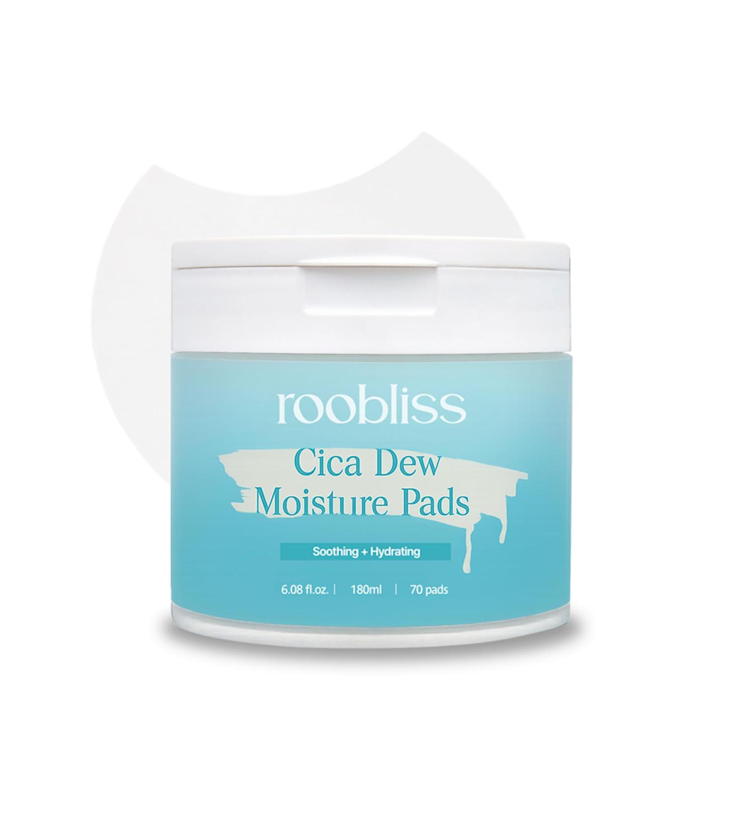 roobliss CICA Dew Moisture Pads | Cooling CICA Toner Pad for Sensitive Skin | Hydrating Soothing with Centella Asiatica Niacinamide & Hyaluronic Acid | Korean Skincare | 70 Pads (6.08 fl oz / 180 mL) - Buy Online on GoSupps.com