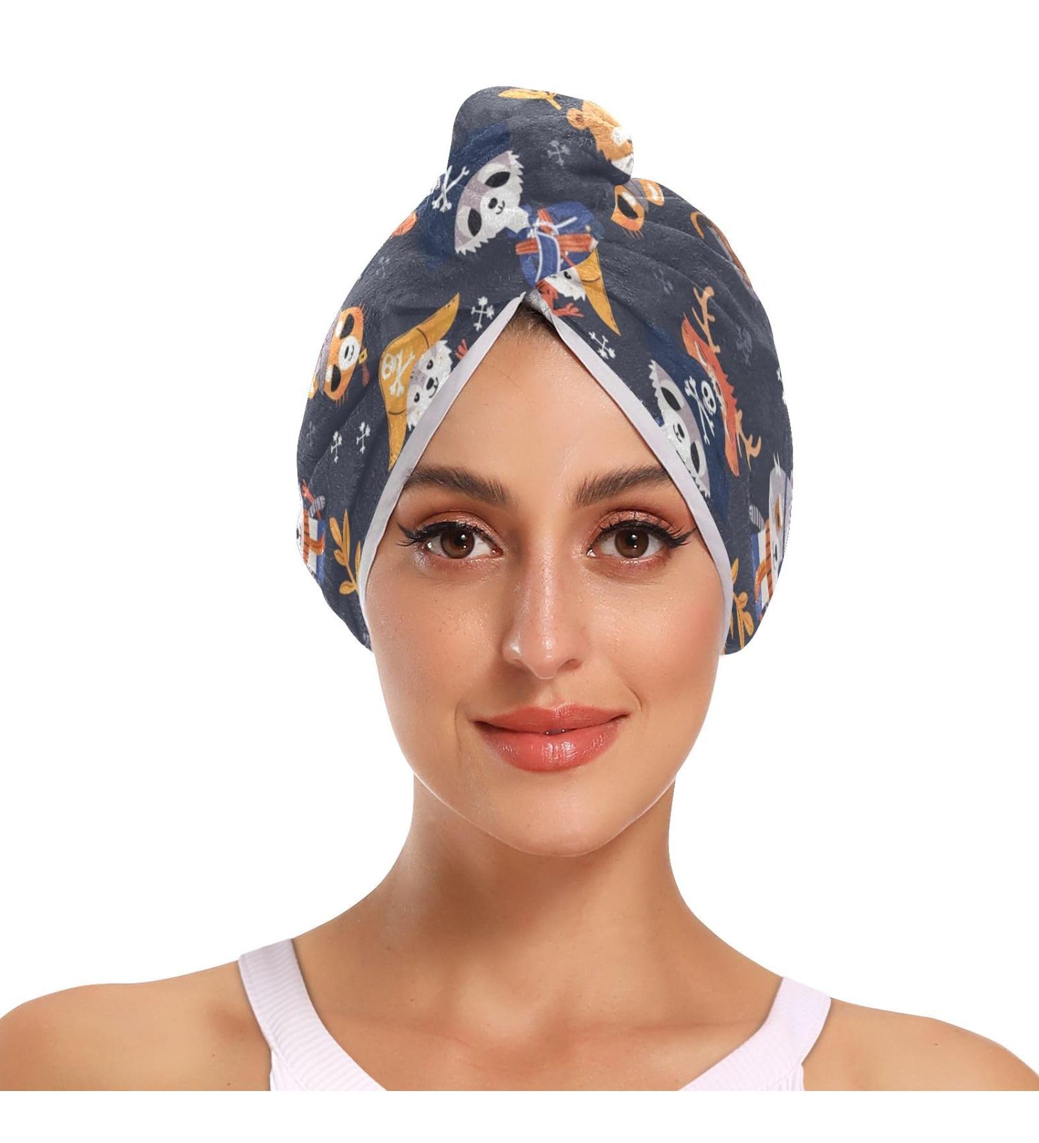 Animal Corsair Hair Towel 2 Pack - Super Absorbent Quick Dry Hair Turbans for Women & Girls | Perfect Gift - Buy Online on GoSupps.com