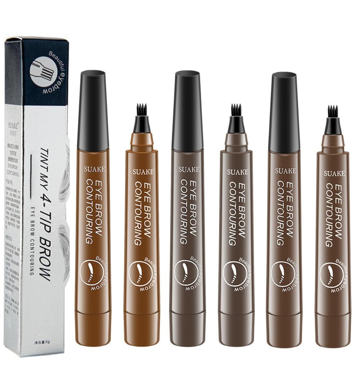 Suake Eyebrow Contouring Pen SUAKE Eyebrow Pen Waterproof Suake Eyebrow Pencil 4-Tip Micro-Fork Long Lasting Smudge Proof Liquid Eye Brow Pencils (3PCS-D) - Buy Online on GoSupps.com