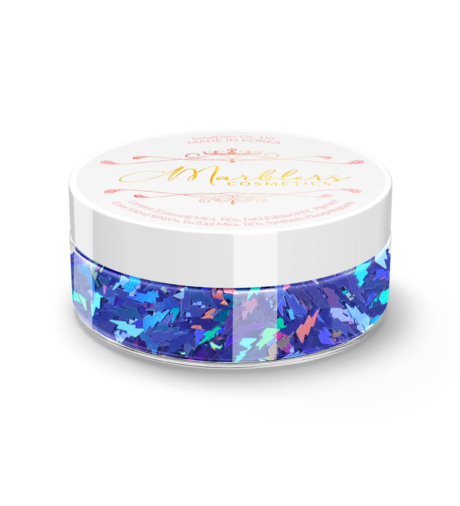 MARBLERS Chunky Glitter Thunder 0.11oz - Vegan & Cruelty-Free | Non-Toxic Flake for Festival Makeup, Nail Art & Body Glitter - Buy Online on GoSupps.com